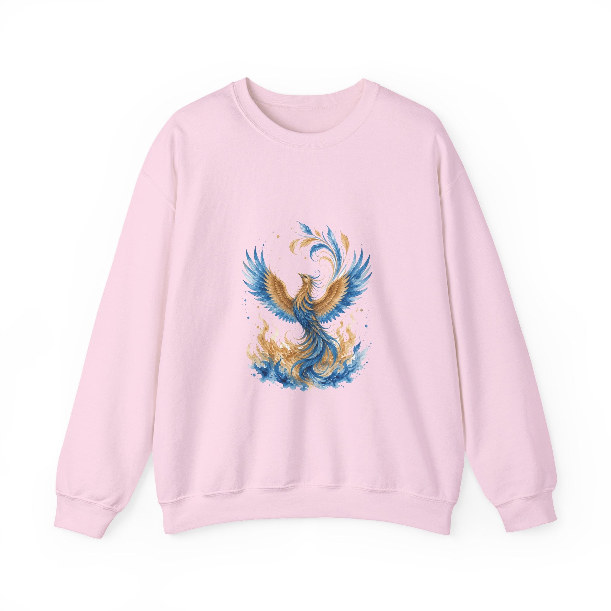 Matching Couple Sweatshirt - Dragon & Phoenix Matching Couple Premium Fleece Sweatshirt Watercolor Art His Hers Birthday Gift - Design B