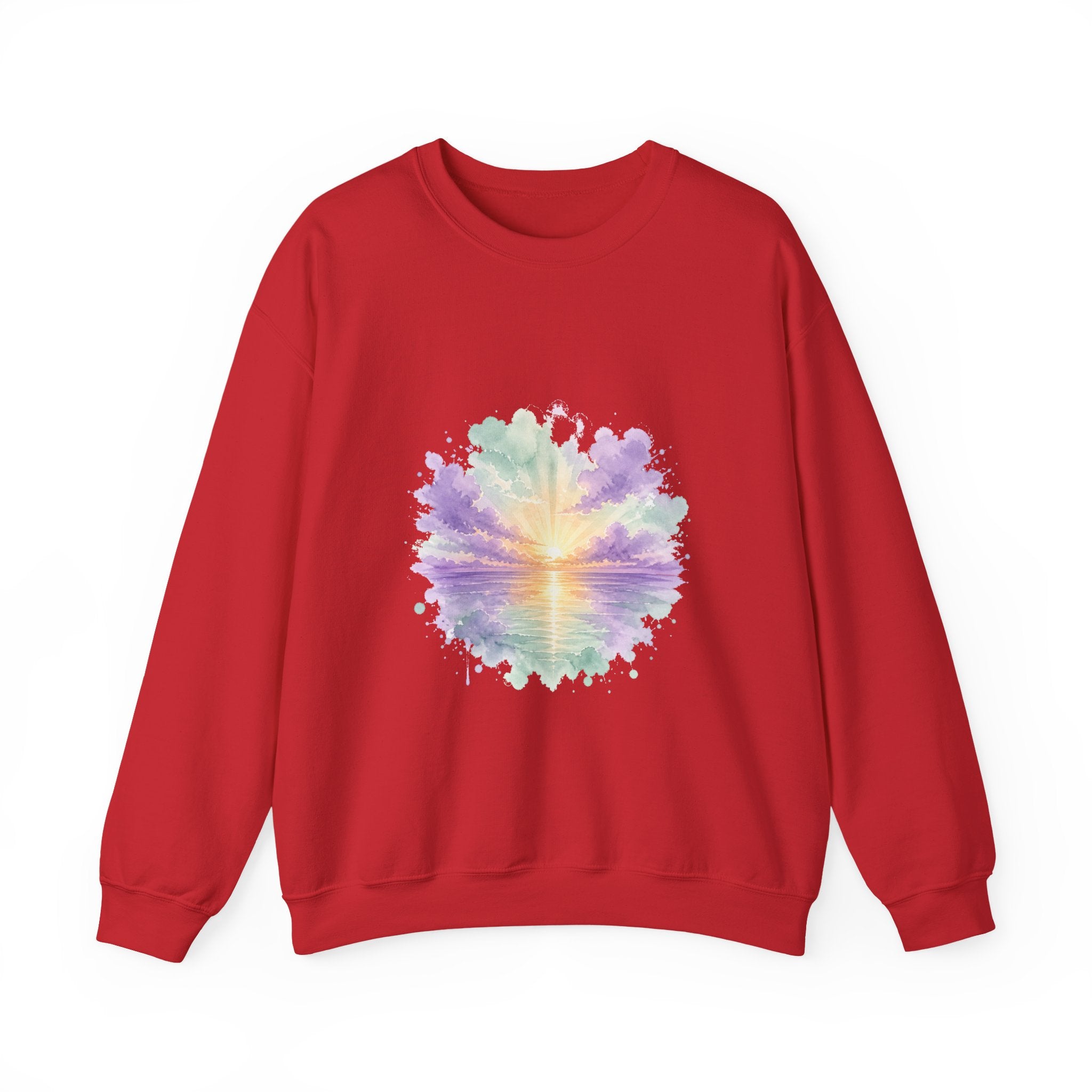 Matching Couple Sweatshirt - Sunrise & Sunset Matching Couple Comfort Colors Crew Watercolor Art His Hers Birthday Gift - Design A