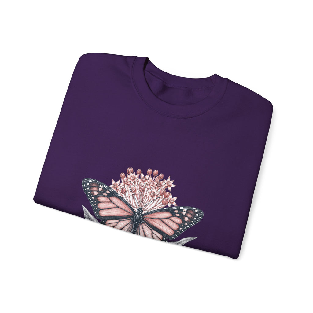 Matching Couple Sweatshirt - Butterfly & Moth Matching Couple Comfort Colors Crew Hand-Drawn Art His Hers Anniversary Gift - Design A