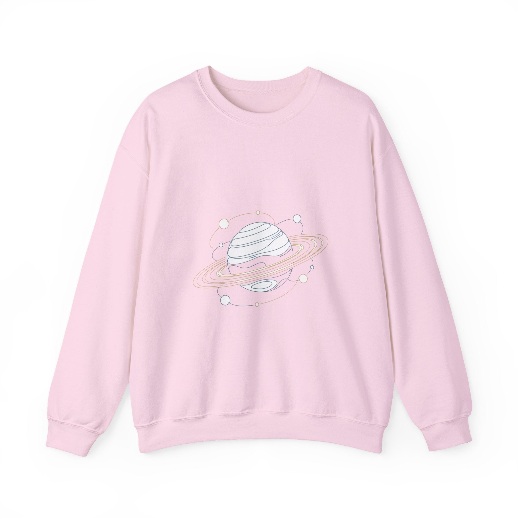 Matching Couple Sweatshirt - Saturn & Jupiter Matching Couple Crewneck Sweatshirt Minimalist Art His Hers Valentine Gift - Design A