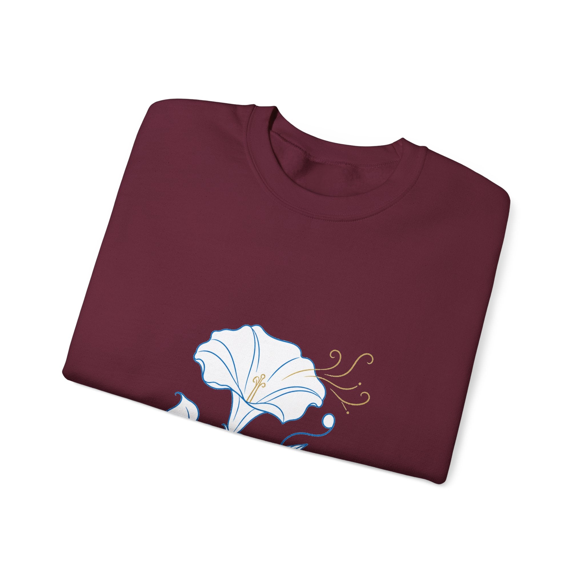 Matching Couple Sweatshirt - Sunflower & Moonflower Matching Couple Crewneck Sweatshirt Minimalist Art His Hers Valentine Gift - Design B
