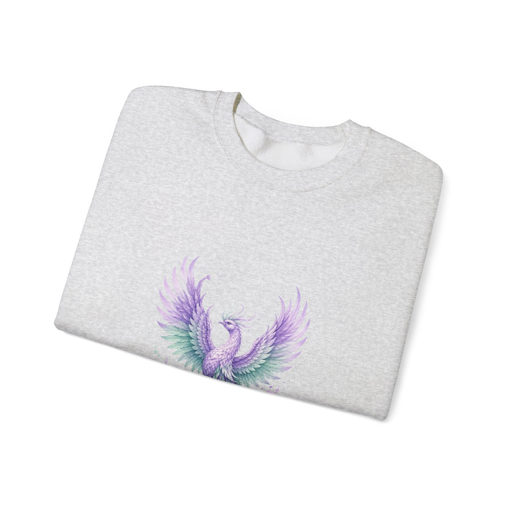 Matching Couple Sweatshirt - Dragon & Phoenix Matching Couple Crewneck Sweatshirt Watercolor Art His Hers Engagement Gift - Design B
