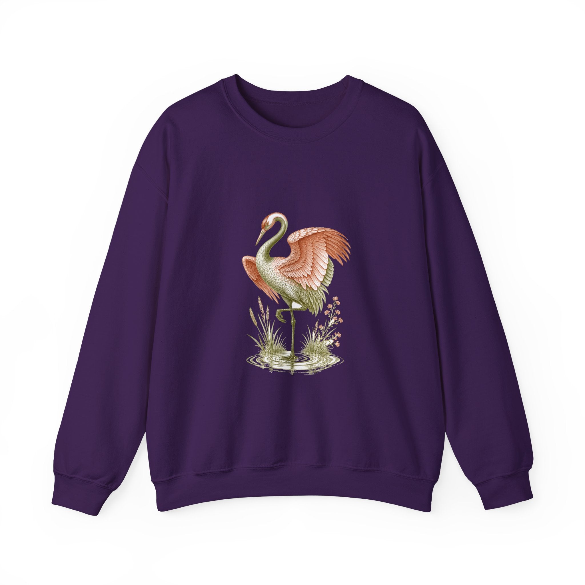 Matching Couple Sweatshirt - Tiger & Crane Matching Couple Premium Fleece Sweatshirt Vintage Art His Hers Honeymoon Gift - Design B