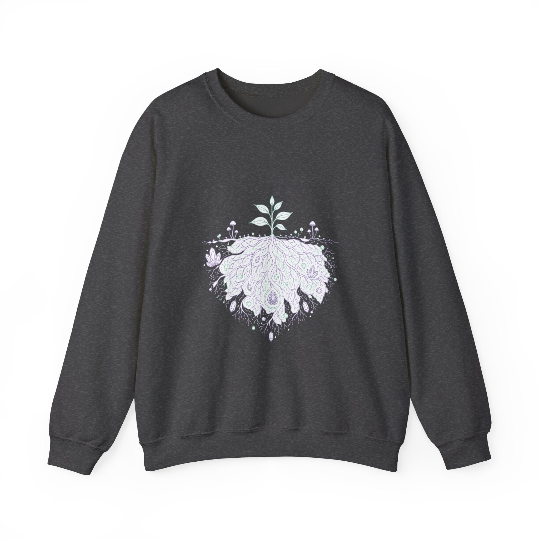 Matching Couple Sweatshirt - Ancient Oak & Deep Roots Matching Couple Comfort Colors Crew Minimalist Art His Hers Christmas Gift - Design B