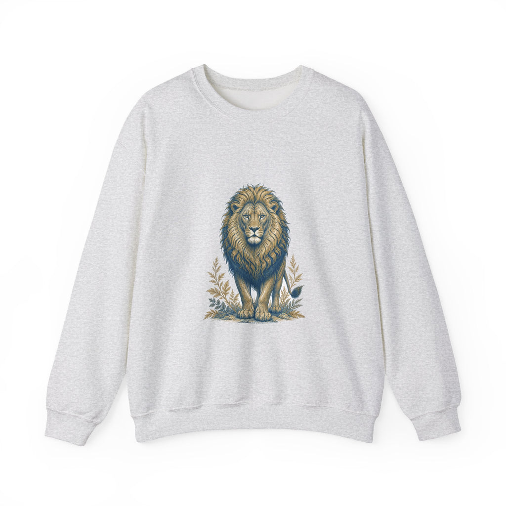Matching Couple Sweatshirt - Lion & Lamb Matching Couple Premium Fleece Sweatshirt Vintage Art His Hers Honeymoon Gift - Design A