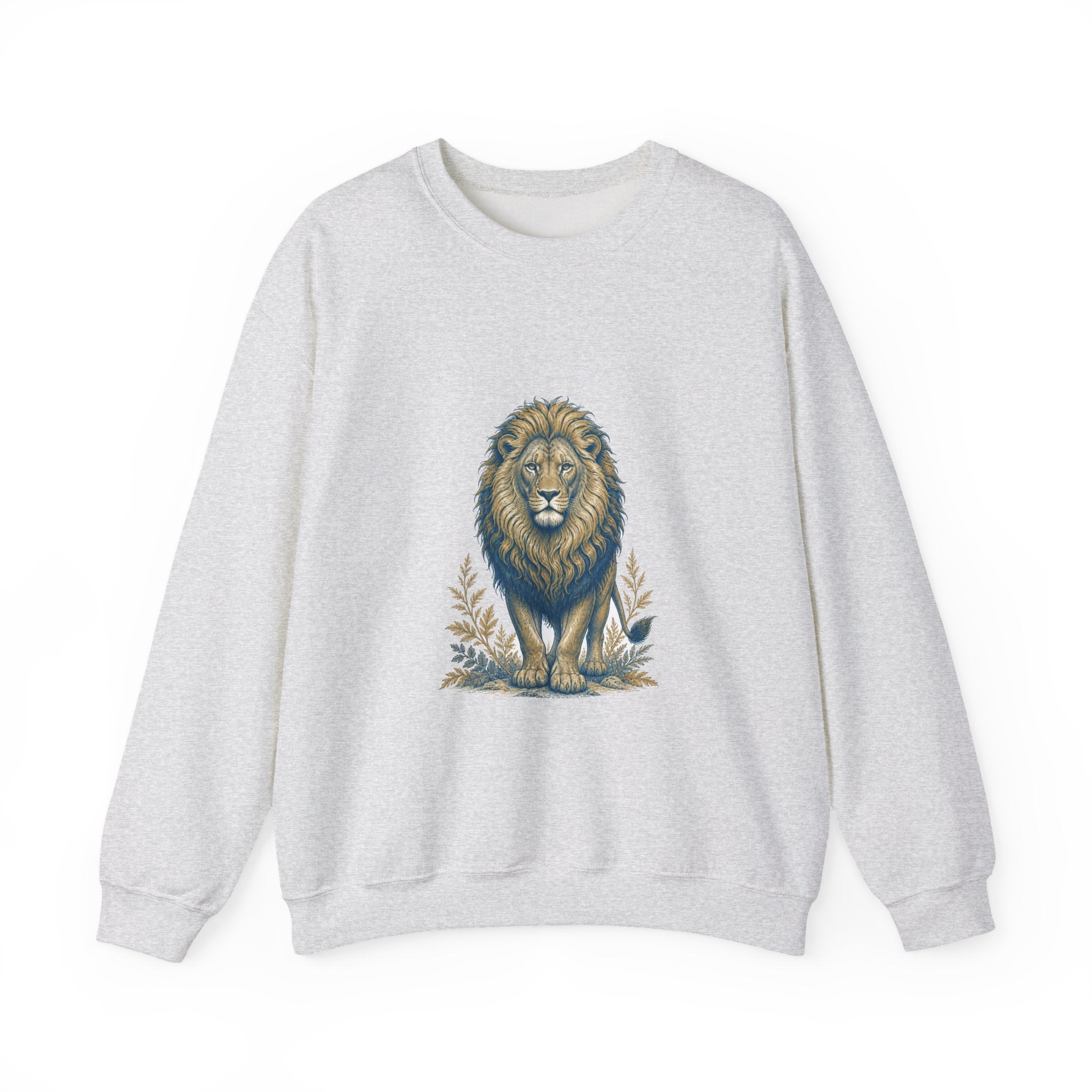 Matching Couple Sweatshirt - Lion & Lamb Matching Couple Premium Fleece Sweatshirt Vintage Art His Hers Honeymoon Gift - Design A