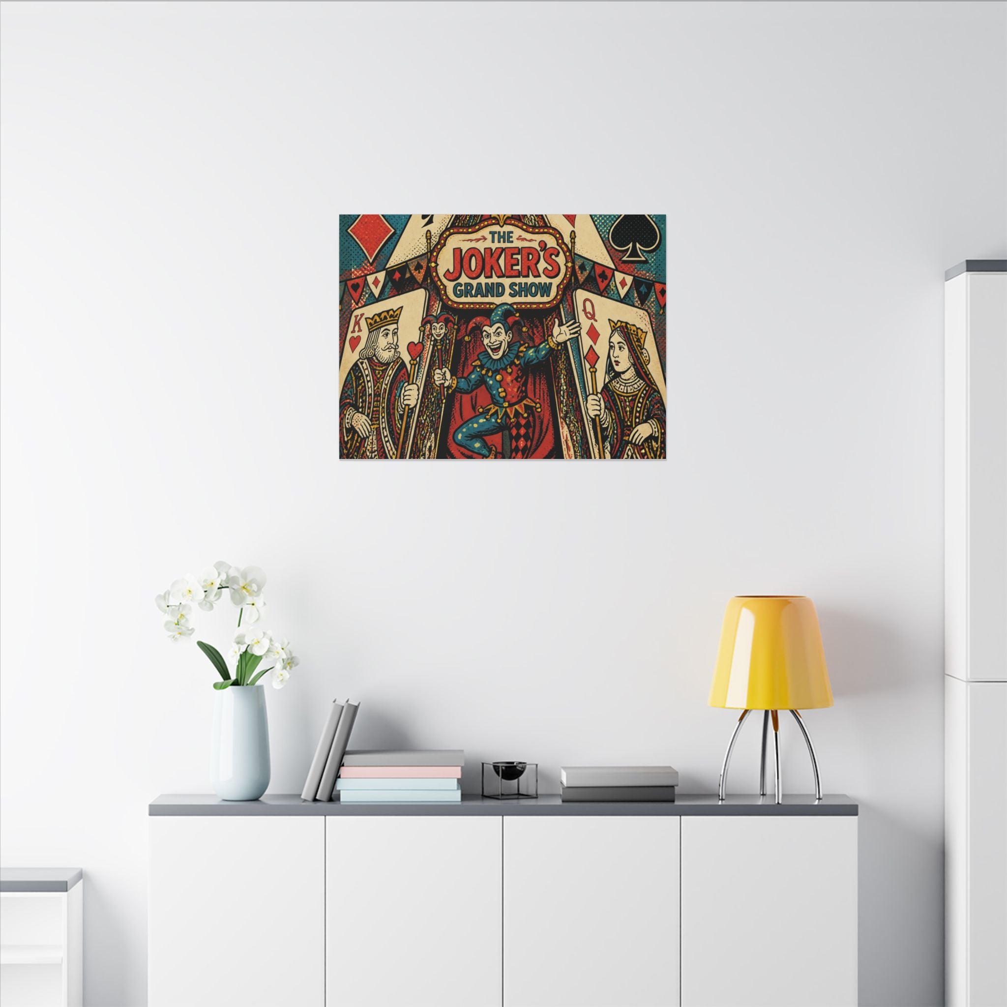 Playing Cards Tent Wall Art Canvas 24×36 Pop Art Restaurant Decor Maximalist Print