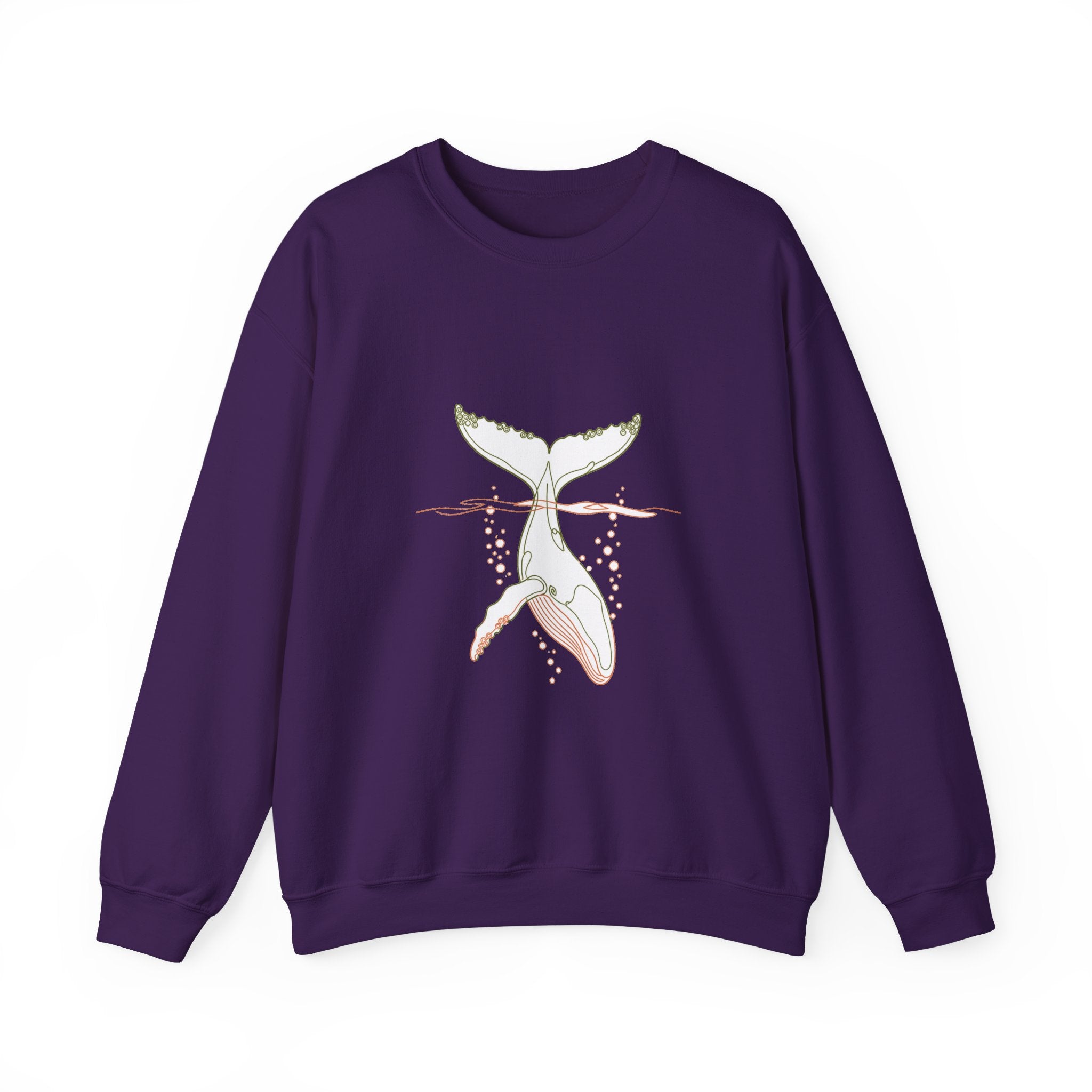 Matching Couple Sweatshirt - Eagle & Whale Matching Couple Premium Fleece Sweatshirt Minimalist Art His Hers Christmas Gift - Design B