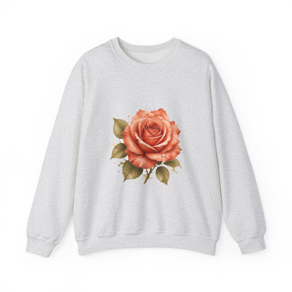 Matching Couple Sweatshirt - Rose & Thorn Matching Couple Premium Fleece Sweatshirt Watercolor Art His Hers Birthday Gift - Design A