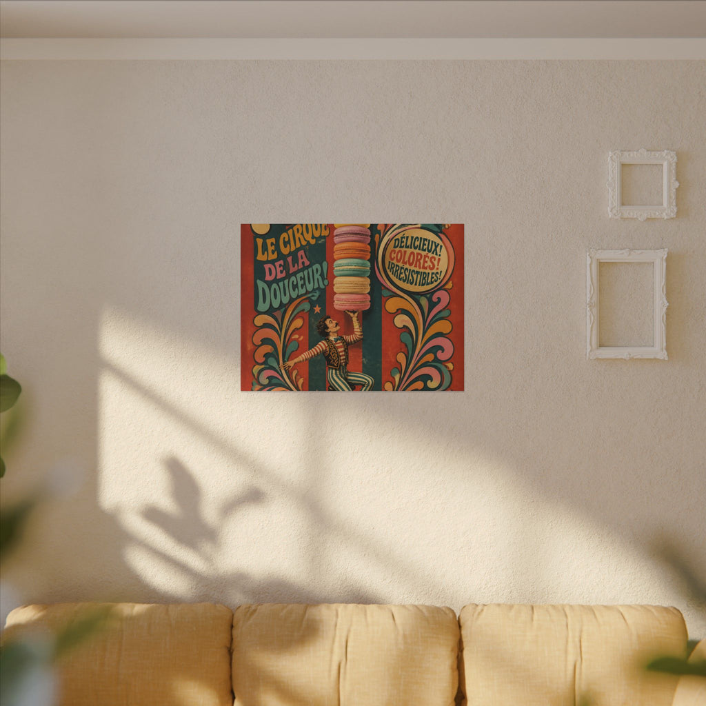 Macaron Balancing Tower Wall Art Canvas 24×36 Psychedelic Dining Room Decor Maximalist Print
