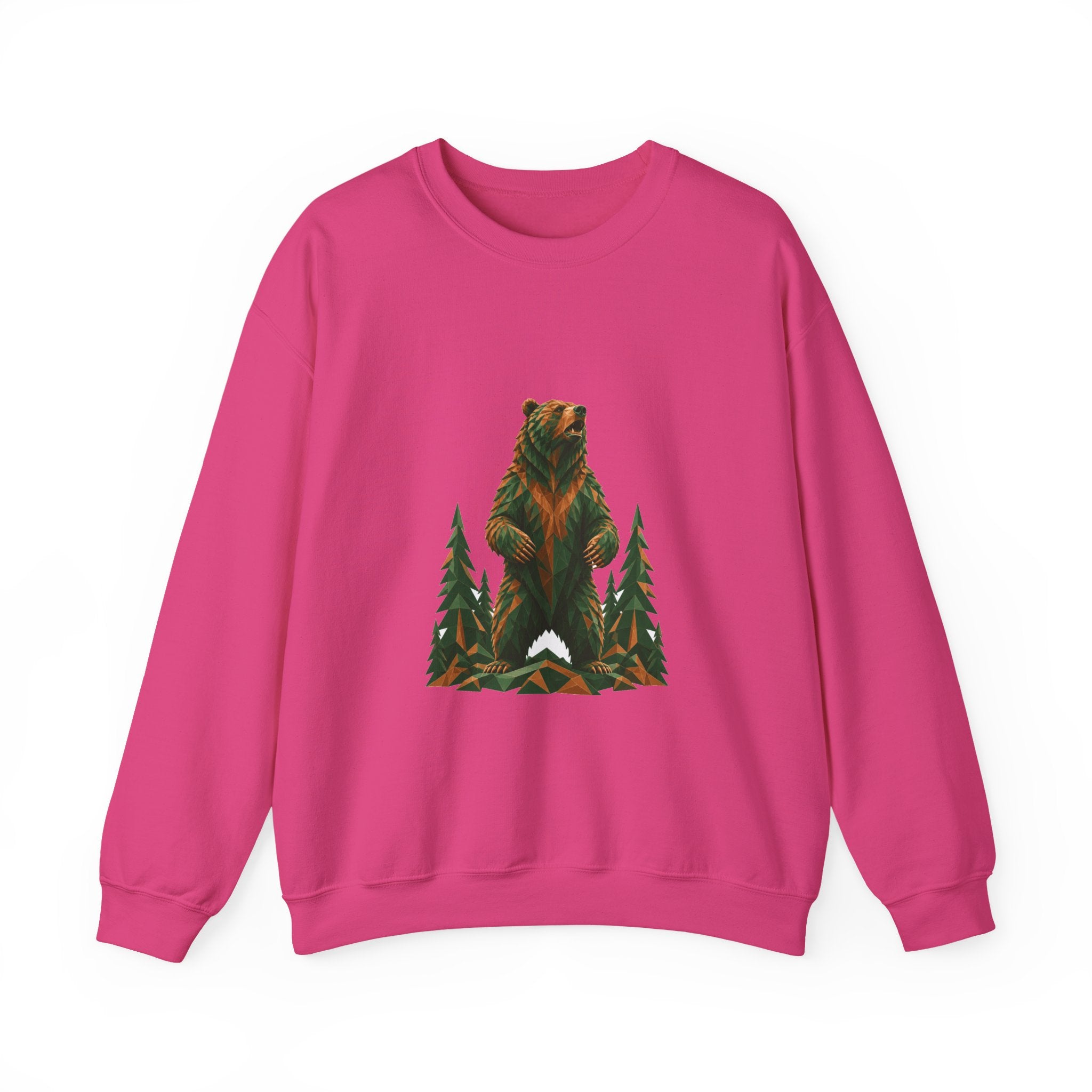 Matching Couple Sweatshirt - Bear & Deer Matching Couple Crewneck Sweatshirt Geometric Art His Hers Couple Gift - Design A