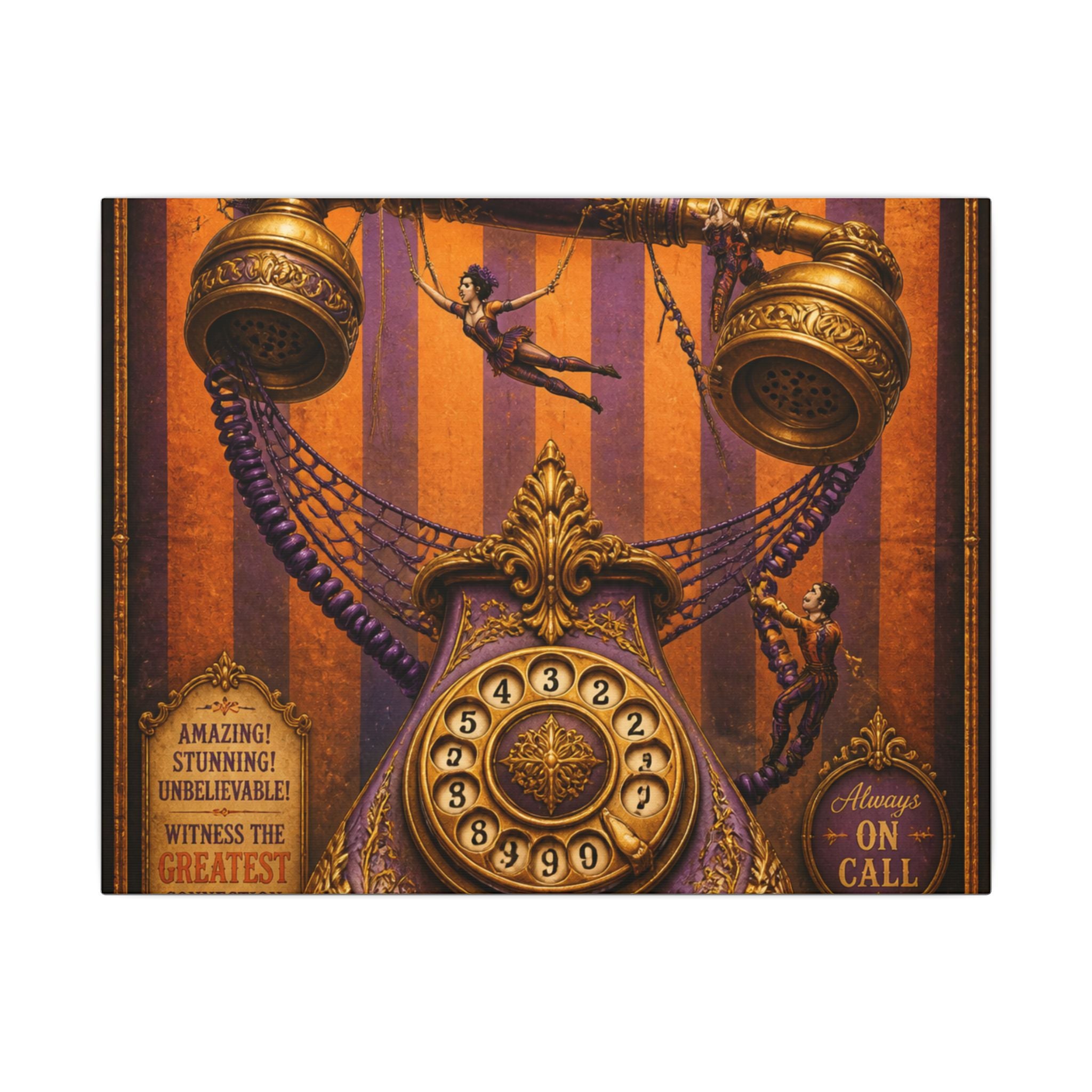 Vintage Telephone Booth Wall Art Canvas 16×20 Baroque Home Office Decor Maximalist Print