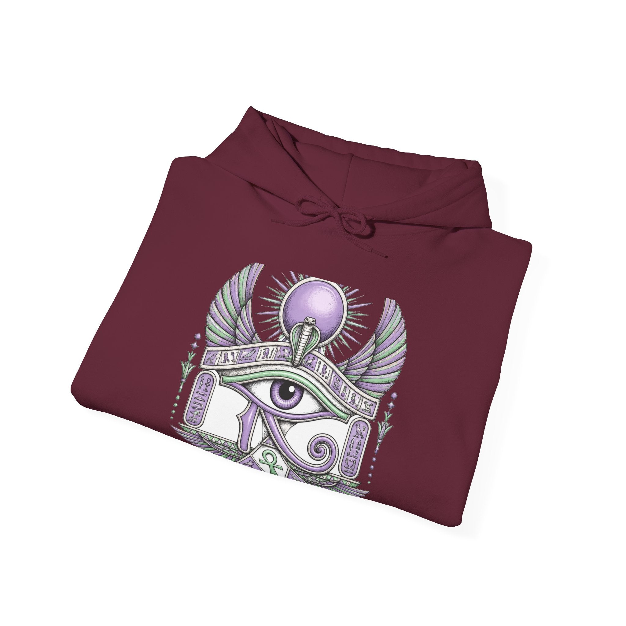 Matching Couple Sweatshirt - Eye of Ra & Horus Matching Couple Hooded Sweatshirt Hand-Drawn Art His Hers Best Friend Gift - Design A