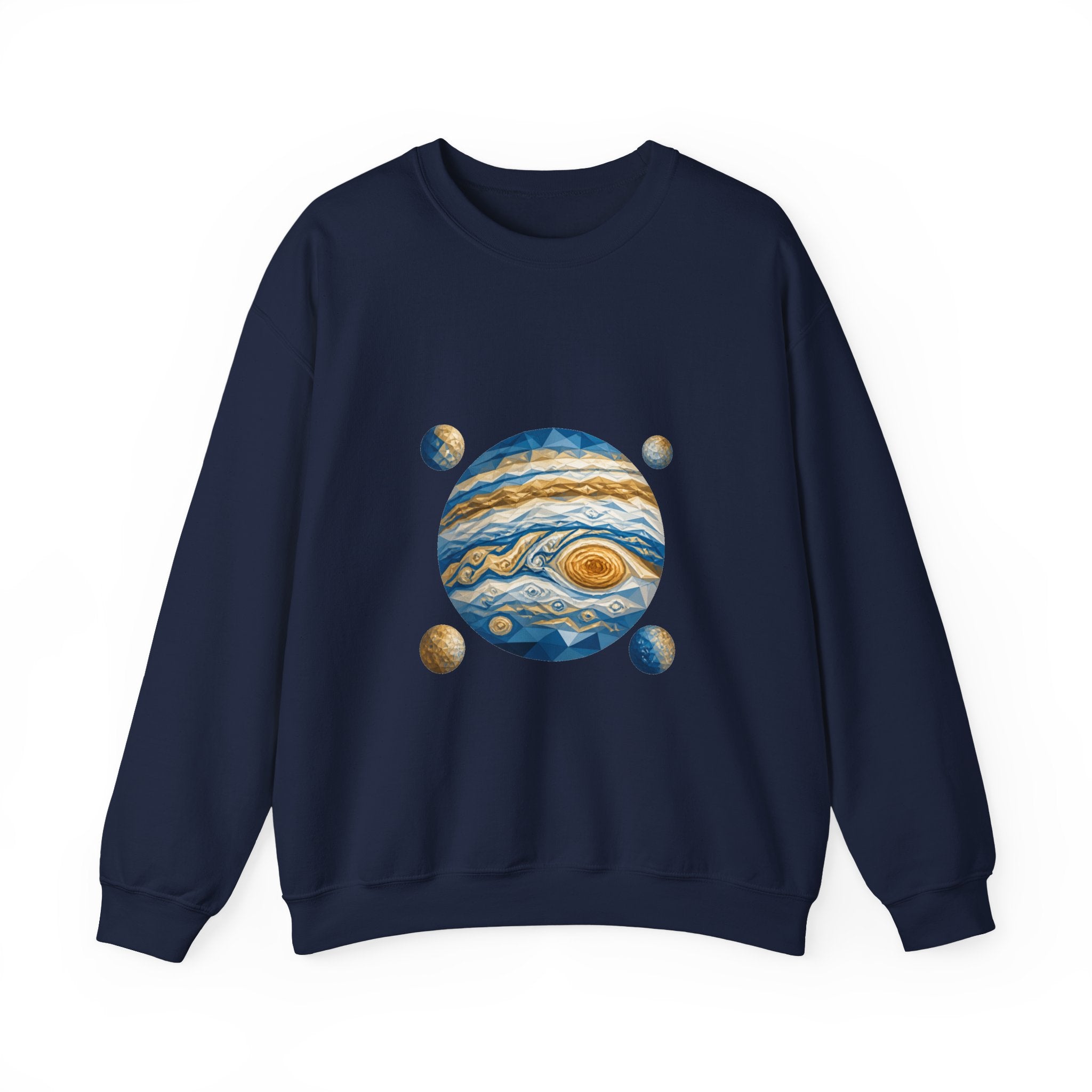 Matching Couple Sweatshirt - Saturn & Jupiter Matching Couple Premium Fleece Sweatshirt Geometric Art His Hers Love Gift - Design B