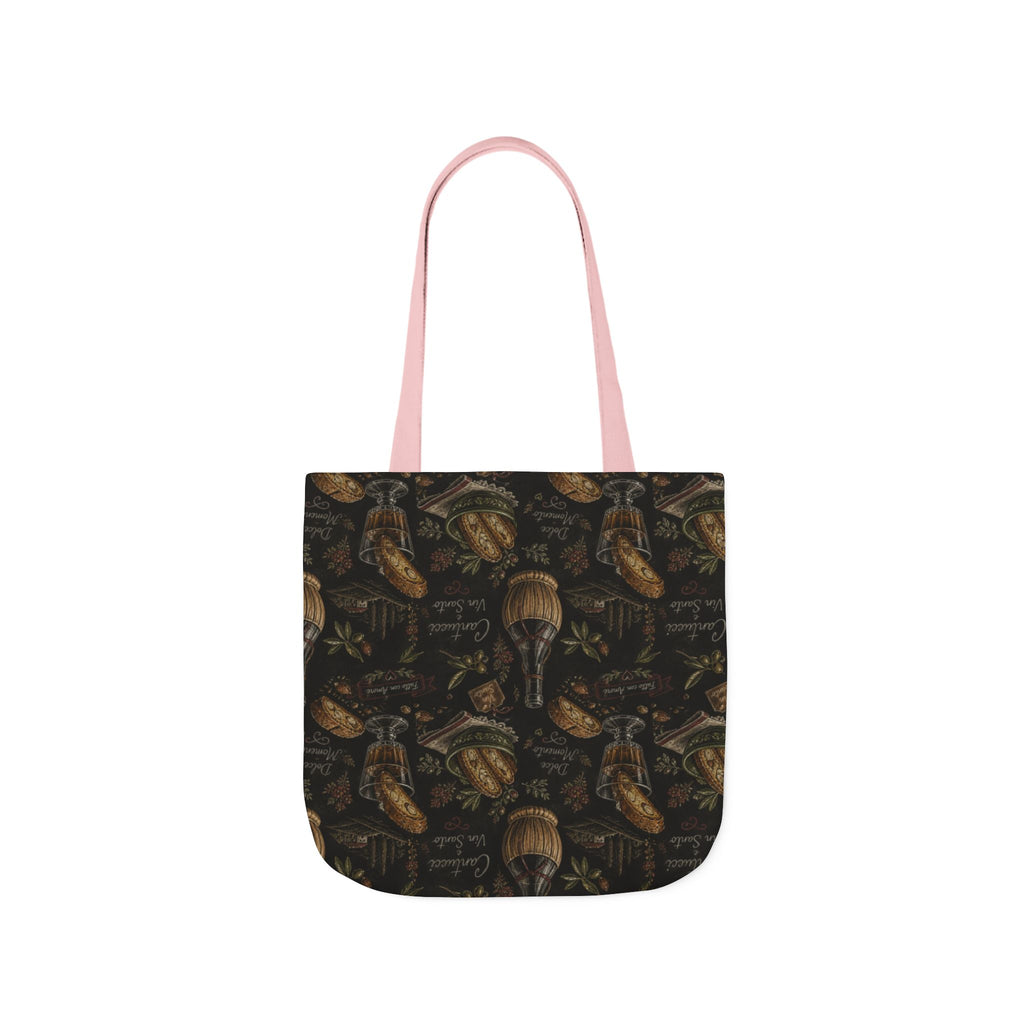 Biscotti & Vin Santo Canvas Tote Bag Mediterranean Kitchen Chalk Art Design Italian Cottagecore Gift