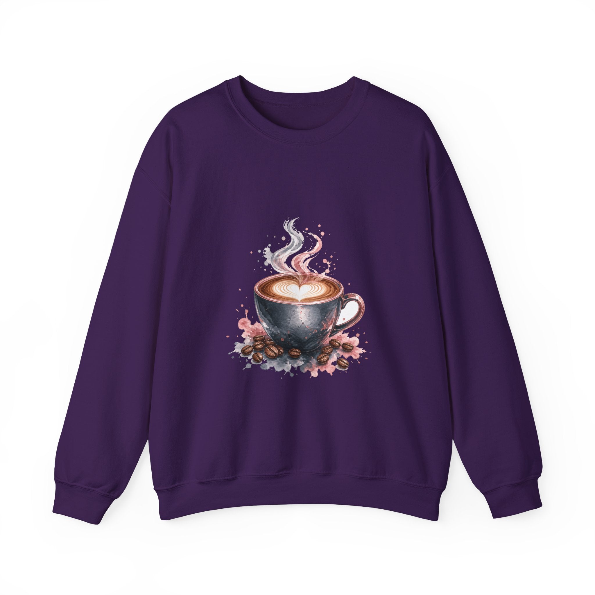 Matching Couple Sweatshirt - Coffee & Tea Matching Couple Premium Fleece Sweatshirt Watercolor Art His Hers Birthday Gift - Design A
