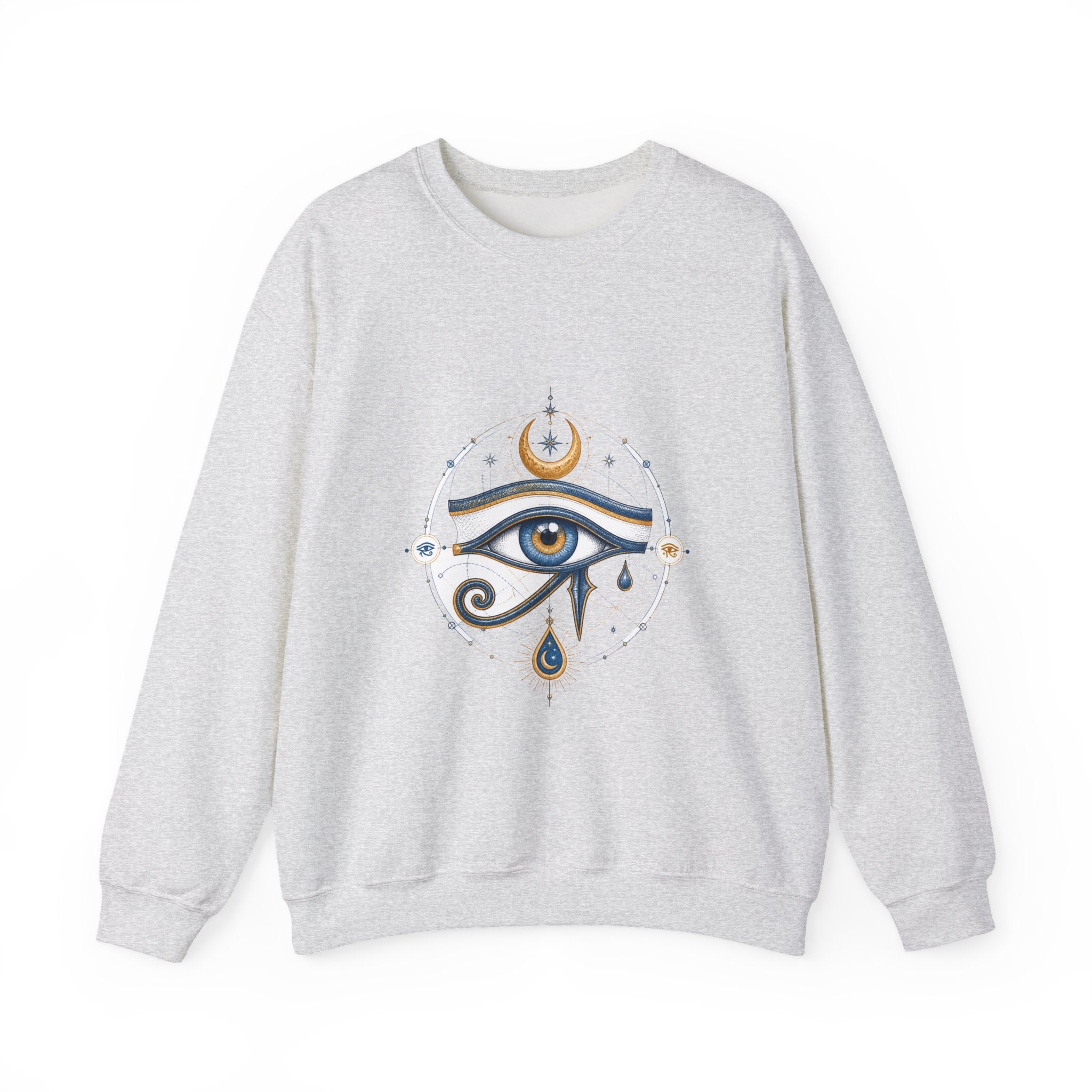Matching Couple Sweatshirt - Eye of Ra & Horus Matching Couple Premium Fleece Sweatshirt Hand-Drawn Art His Hers Anniversary Gift - Design B