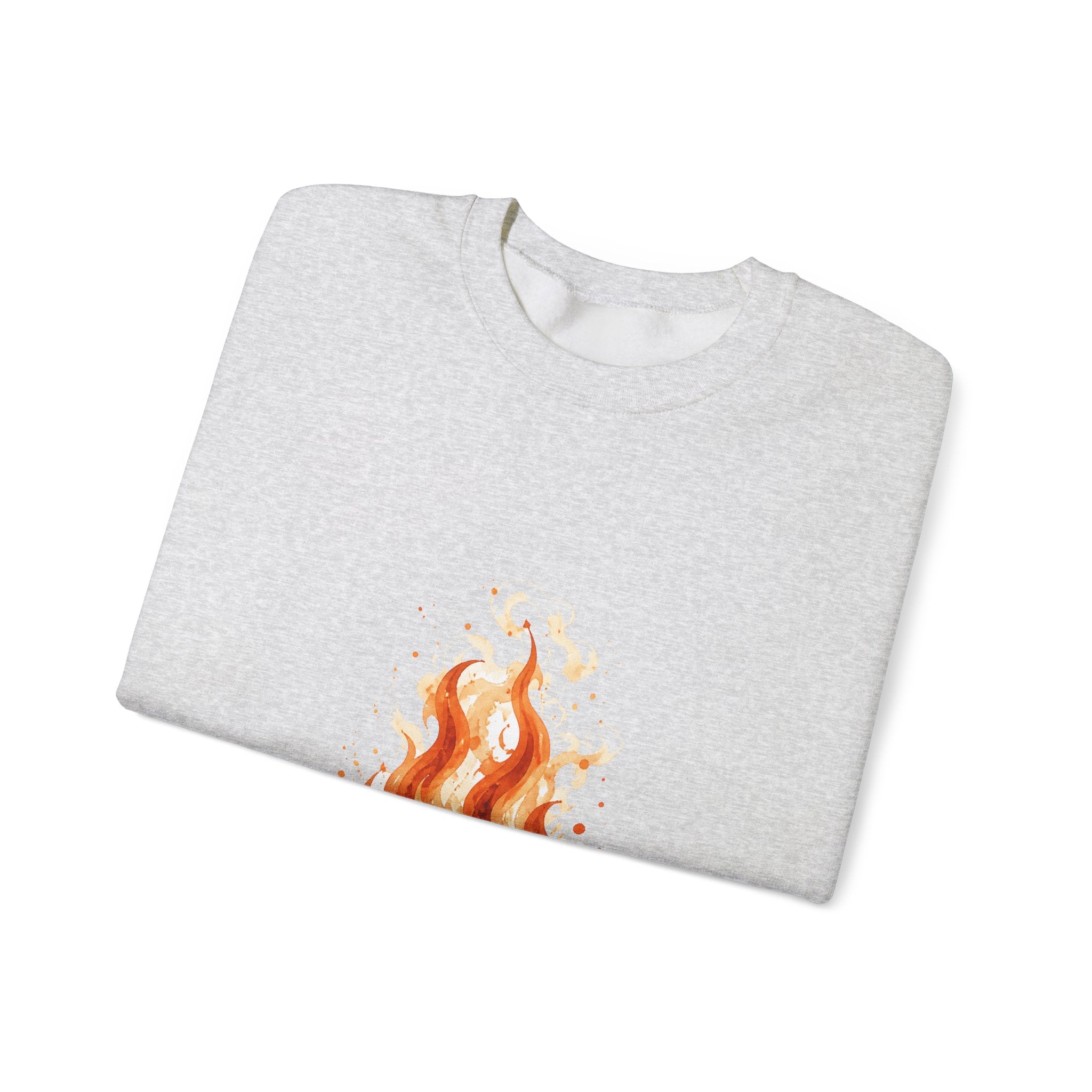 Matching Couple Sweatshirt - Wildfire & Waterfall Matching Couple Comfort Colors Crew Watercolor Art His Hers Birthday Gift - Design A