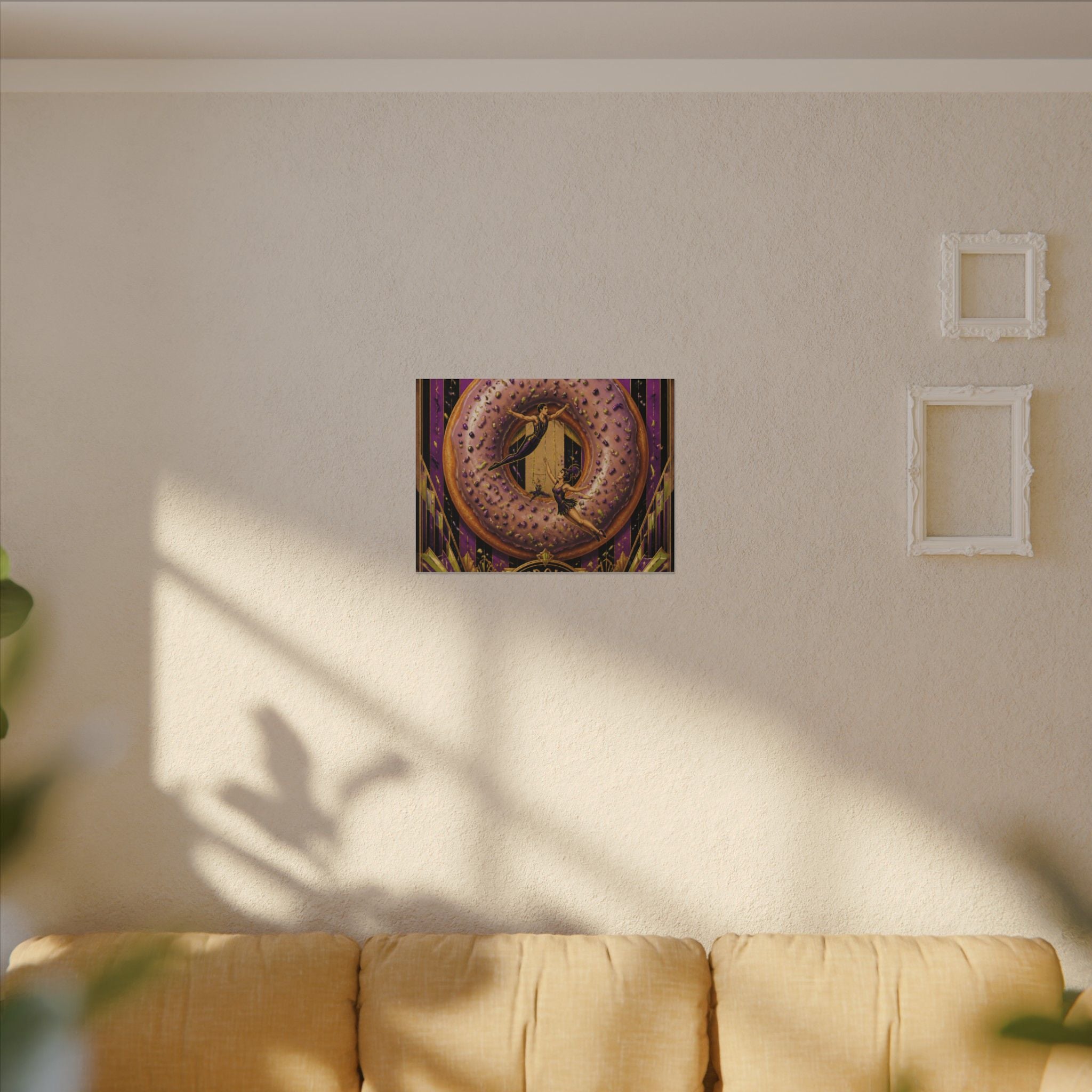 Donut Circus Ring Wall Art Canvas 16×20 Art Deco Entryway Decor Maximalist Print