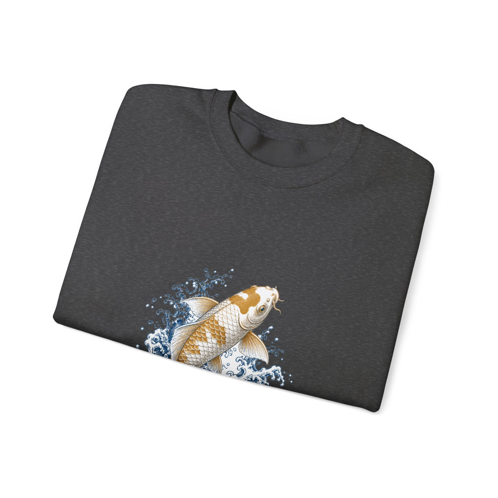 Matching Couple Sweatshirt - Koi Fish Yin Yang Matching Couple Premium Fleece Sweatshirt Vintage Art His Hers Honeymoon Gift - Design A