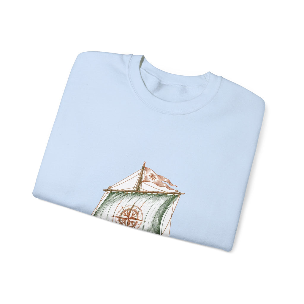 Matching Couple Sweatshirt - Anchor & Sail Matching Couple Crewneck Sweatshirt Vintage Art His Hers Wedding Gift - Design B