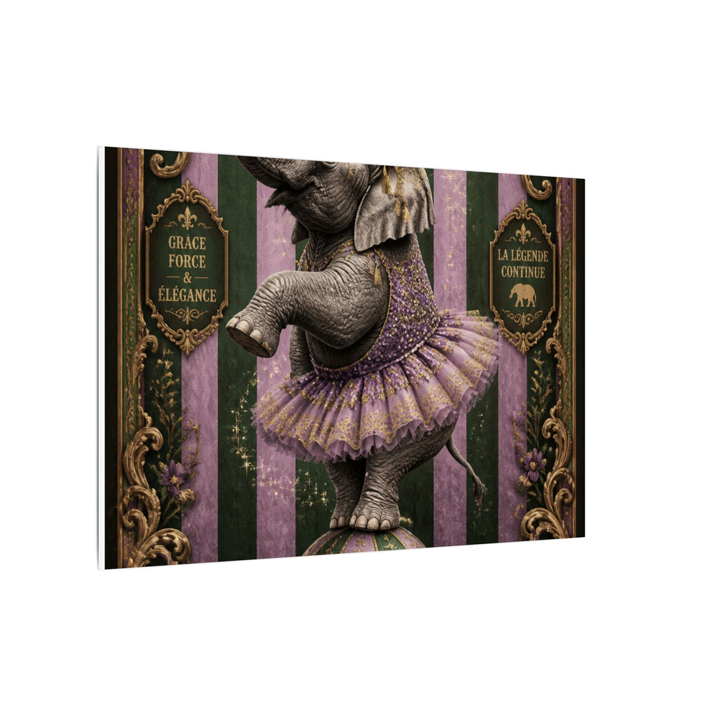 Elephant on Ball Wall Art Canvas 24×36 Baroque Studio Decor Maximalist Print