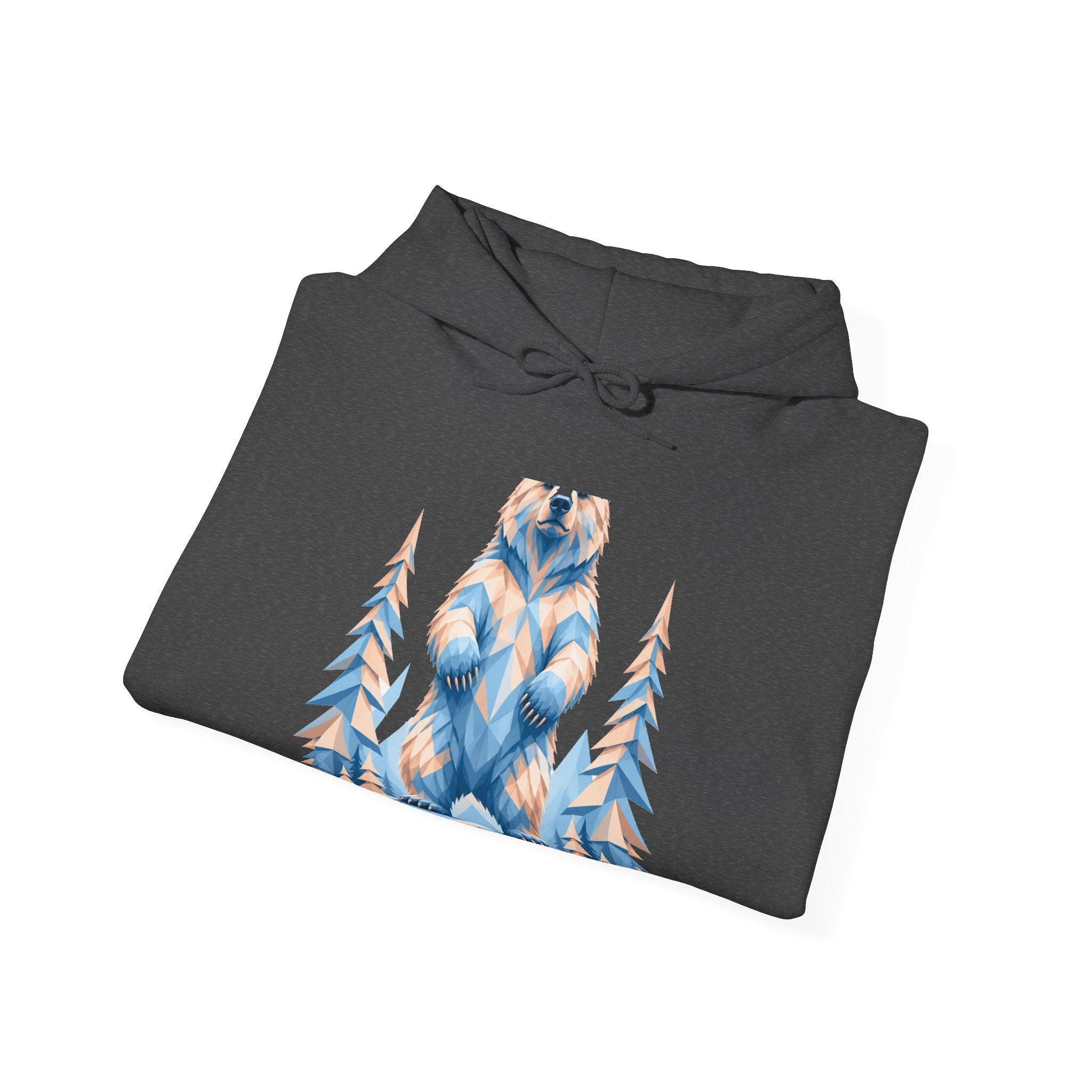 Matching Couple Sweatshirt - Bear & Deer Matching Couple Hooded Sweatshirt Geometric Art His Hers Couple Gift - Design A