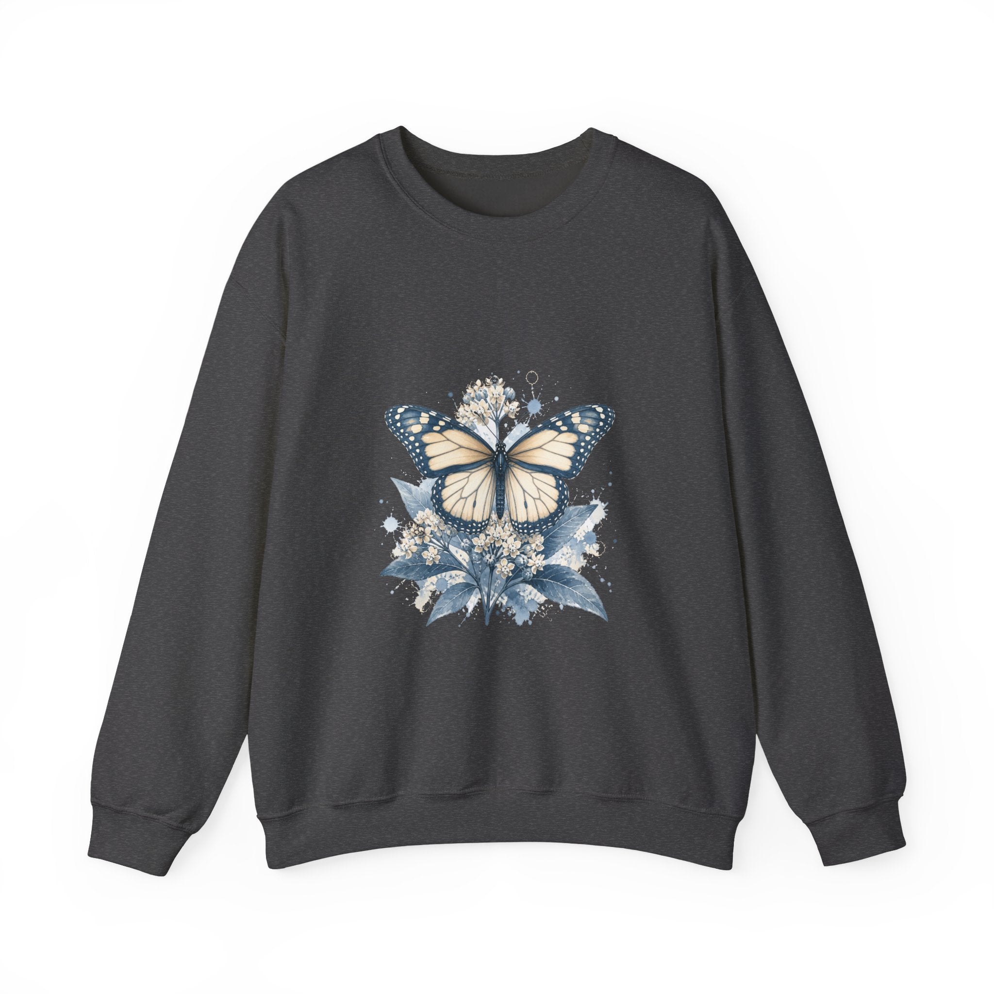 Matching Couple Sweatshirt - Butterfly & Moth Matching Couple Comfort Colors Crew Watercolor Art His Hers Birthday Gift - Design A