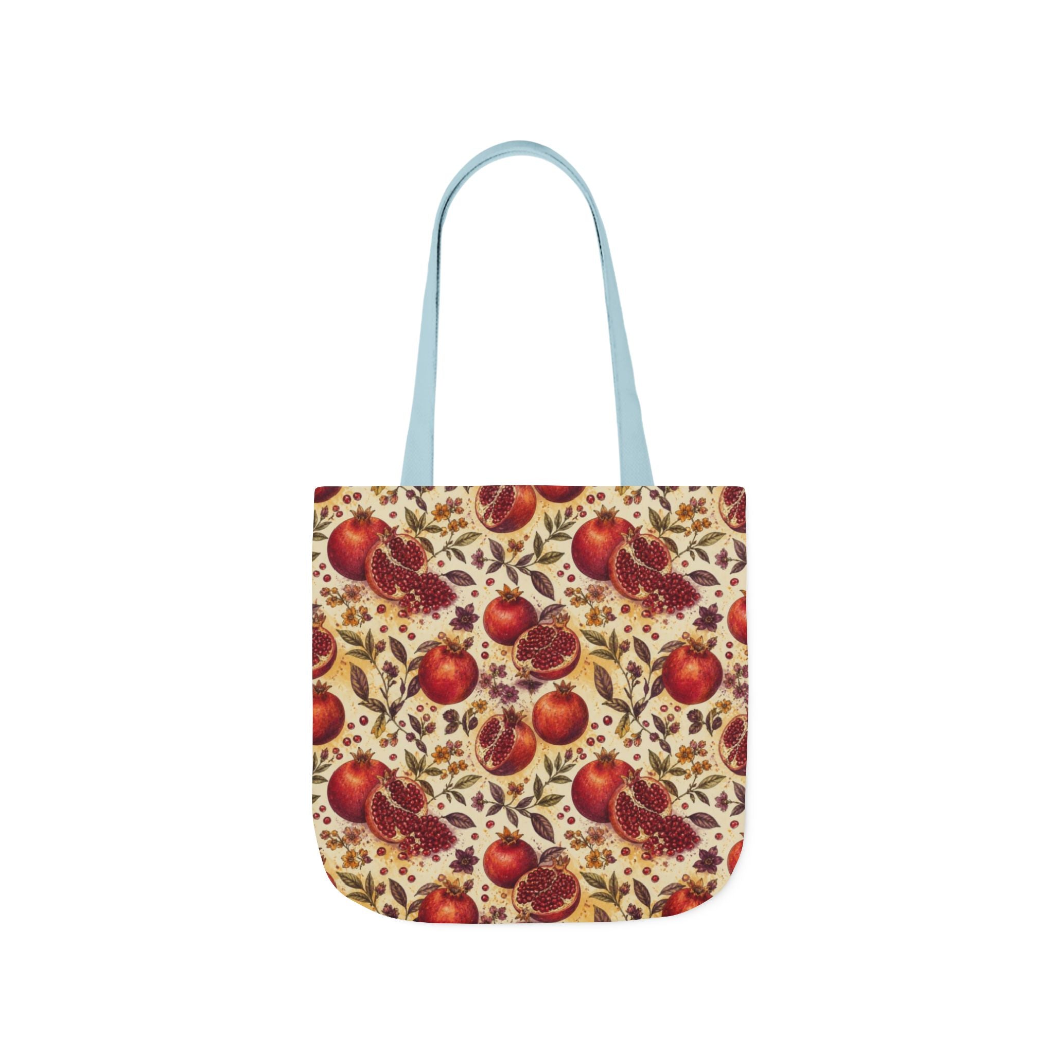 Split Pomegranates Canvas Tote Bag Mediterranean Kitchen Watercolor Design Italian Cottagecore Gift