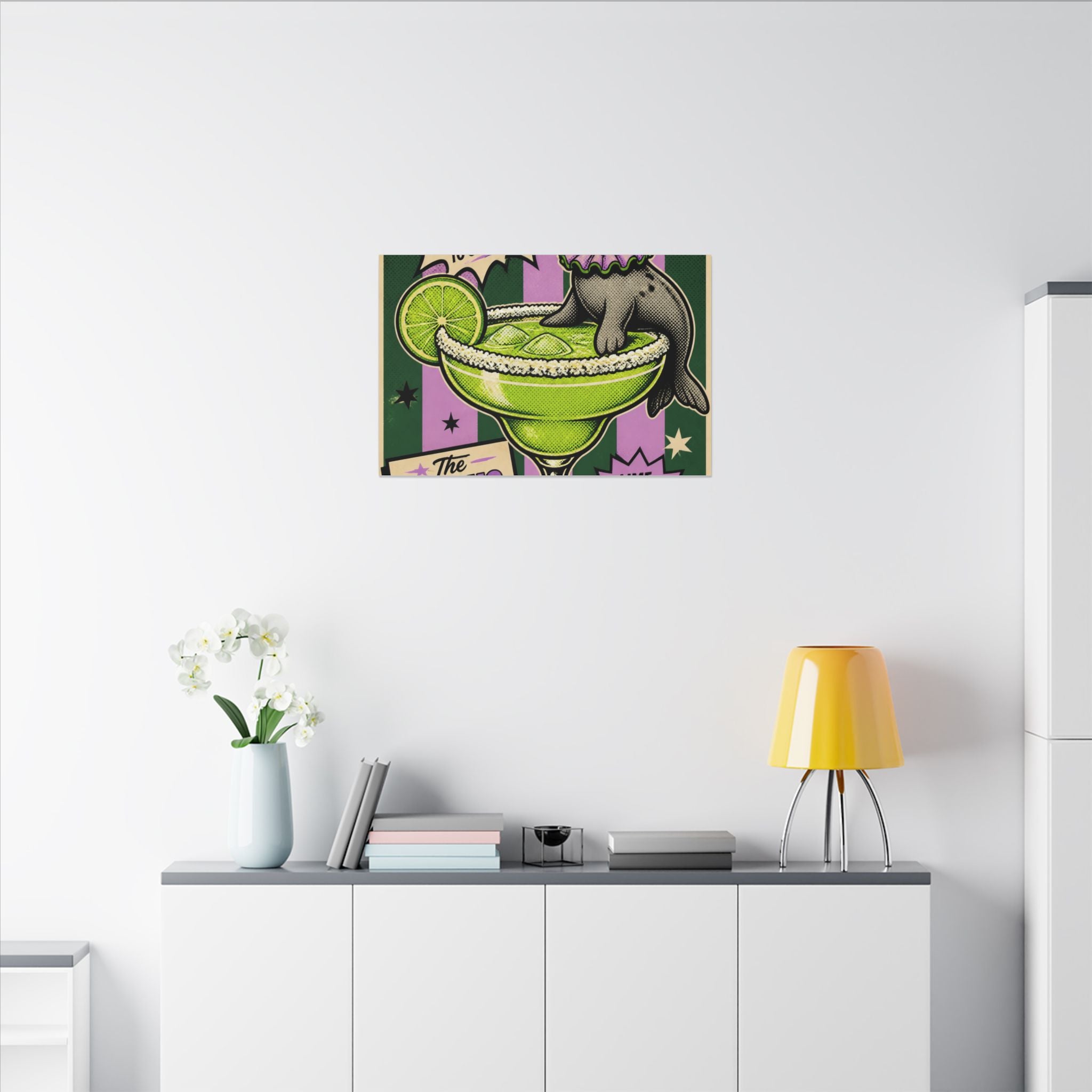 Margarita Balancing Seal Wall Art Canvas 16×20 Pop Art Living Room Decor Maximalist Print