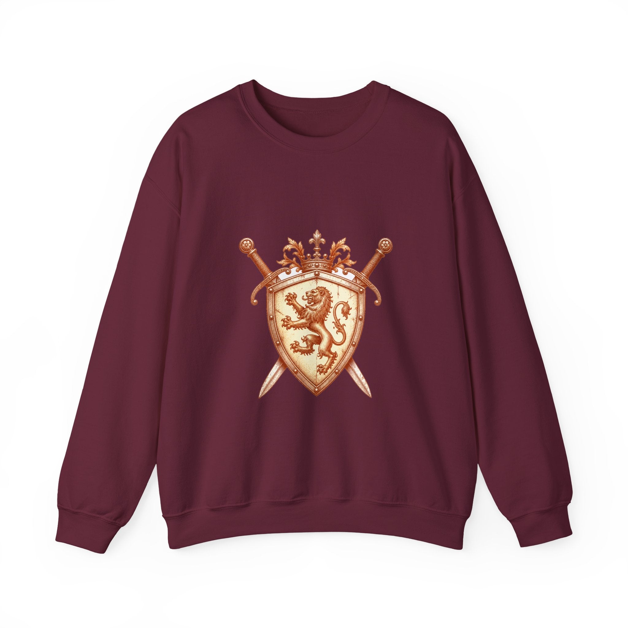 Matching Couple Sweatshirt - Crown & Shield Matching Couple Premium Fleece Sweatshirt Vintage Art His Hers Honeymoon Gift - Design B