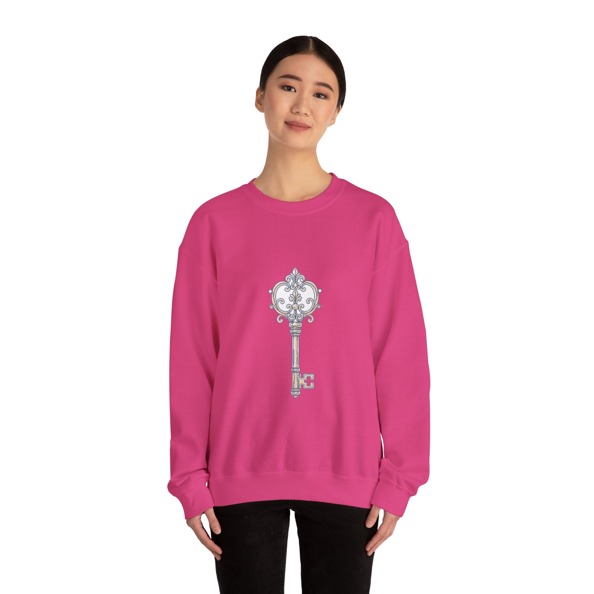 Matching Couple Sweatshirt - Key & Lock Matching Couple Comfort Colors Crew Minimalist Art His Hers Christmas Gift - Design A