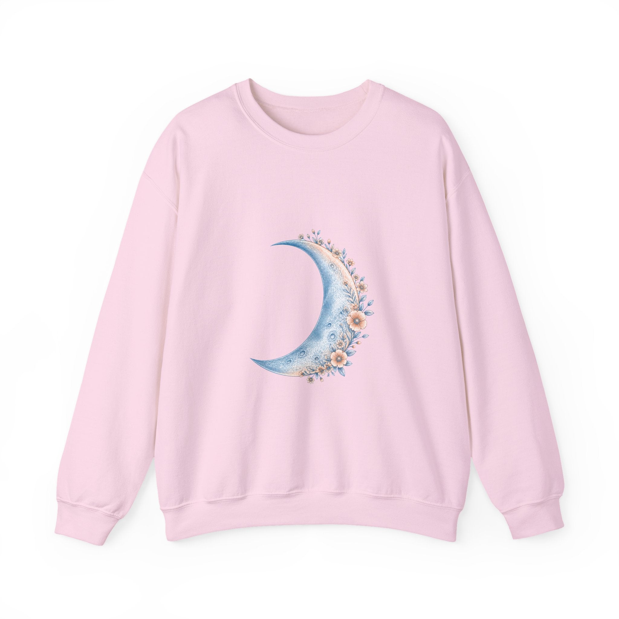 Matching Couple Sweatshirt - Waxing & Waning Moon Matching Couple Crewneck Sweatshirt Vintage Art His Hers Wedding Gift - Design A