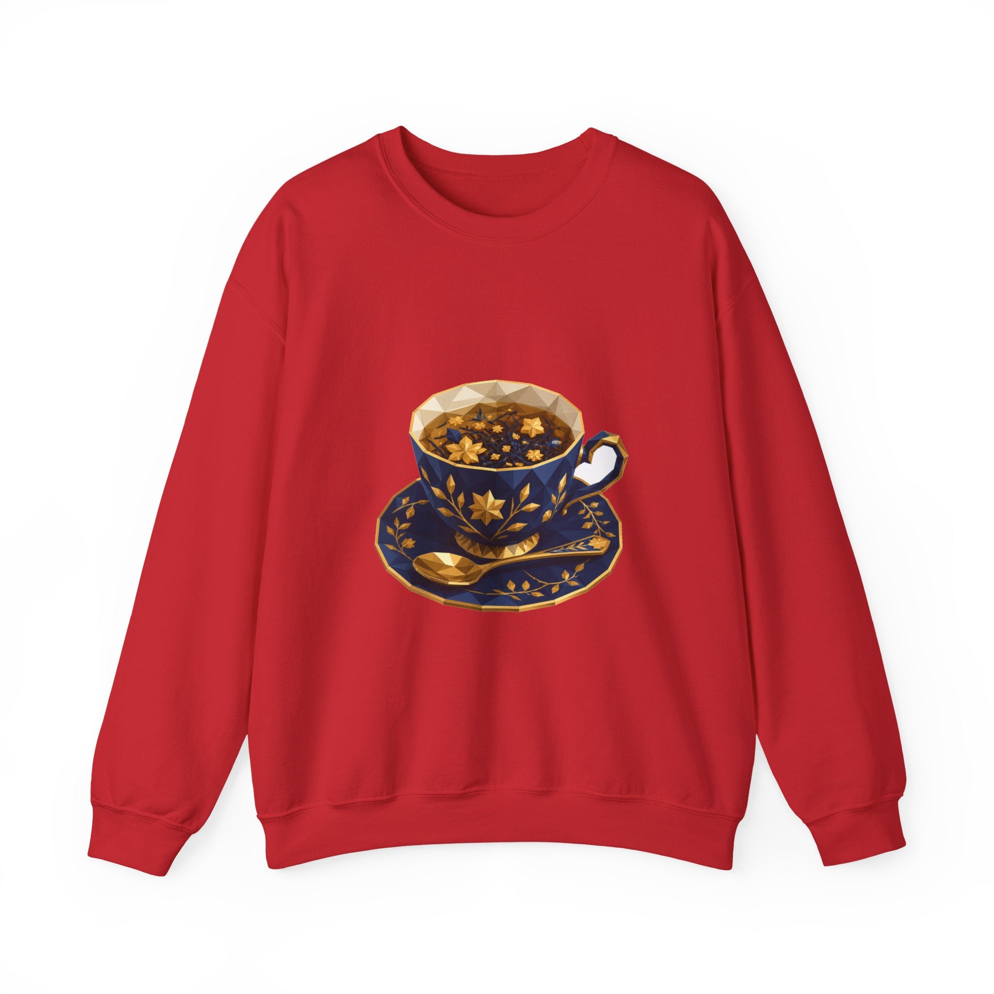 Matching Couple Sweatshirt - Coffee & Tea Matching Couple Comfort Colors Crew Geometric Art His Hers Love Gift - Design B