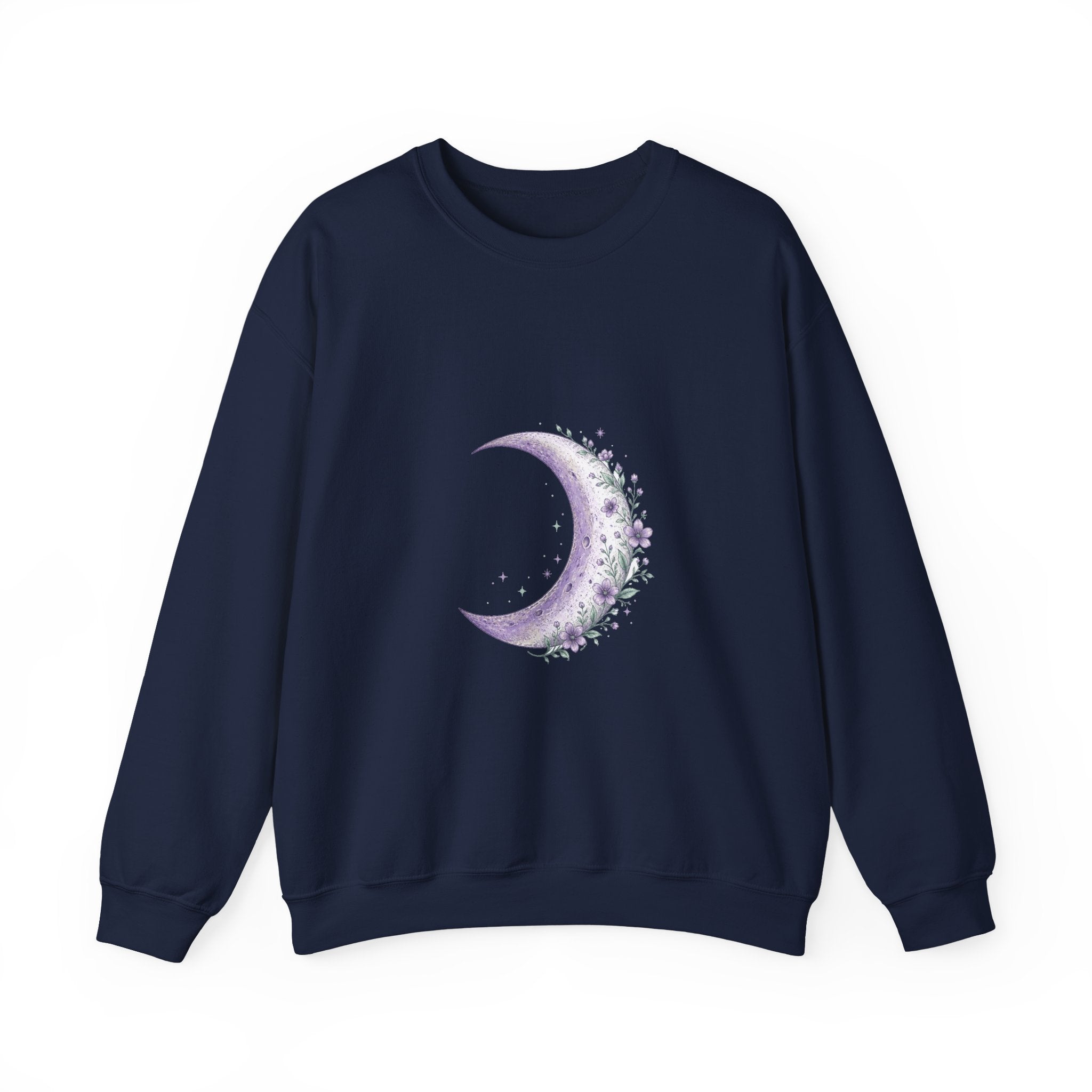Matching Couple Sweatshirt - Waxing & Waning Moon Matching Couple Comfort Colors Crew Hand-Drawn Art His Hers Anniversary Gift - Design A