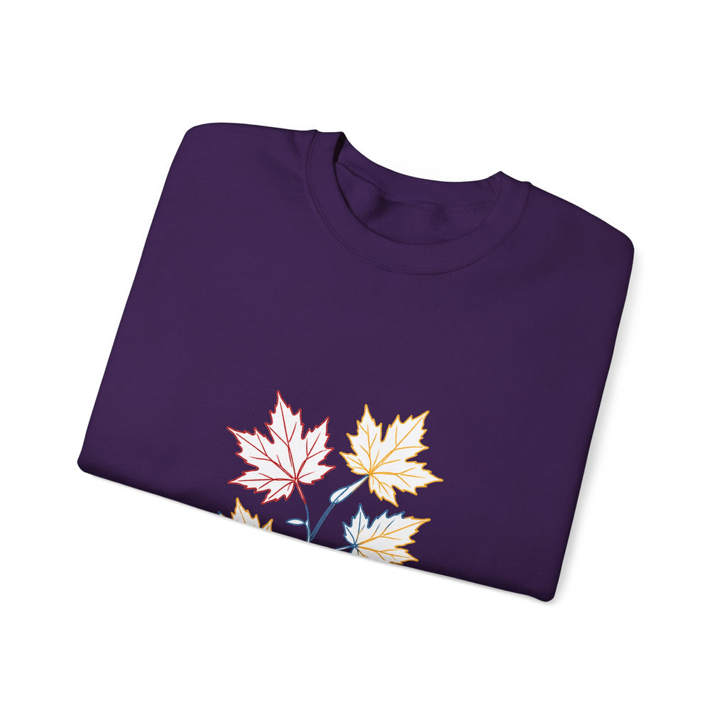 Matching Couple Sweatshirt - Cherry Blossom & Maple Leaf Matching Couple Comfort Colors Crew Minimalist Art His Hers Christmas Gift - Design B