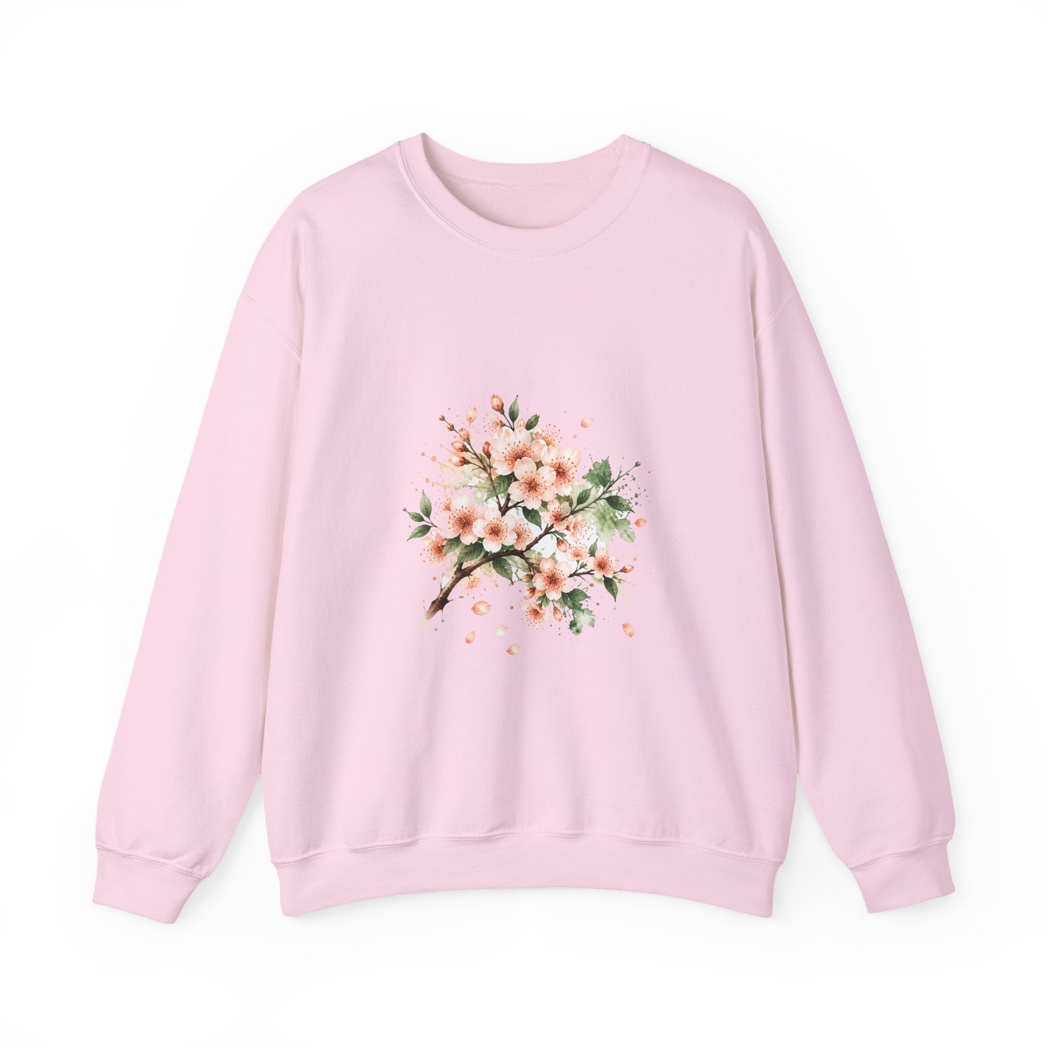 Matching Couple Sweatshirt - Cherry Blossom & Maple Leaf Matching Couple Comfort Colors Crew Watercolor Art His Hers Birthday Gift - Design A