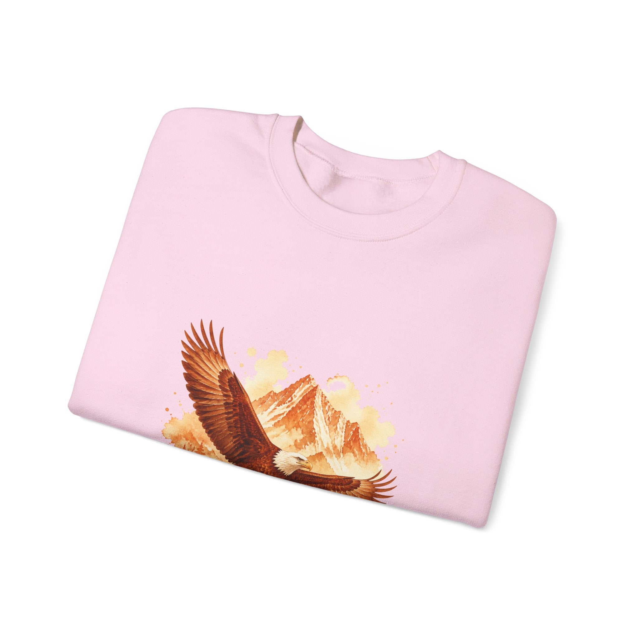 Matching Couple Sweatshirt - Eagle & Whale Matching Couple Premium Fleece Sweatshirt Watercolor Art His Hers Birthday Gift - Design A