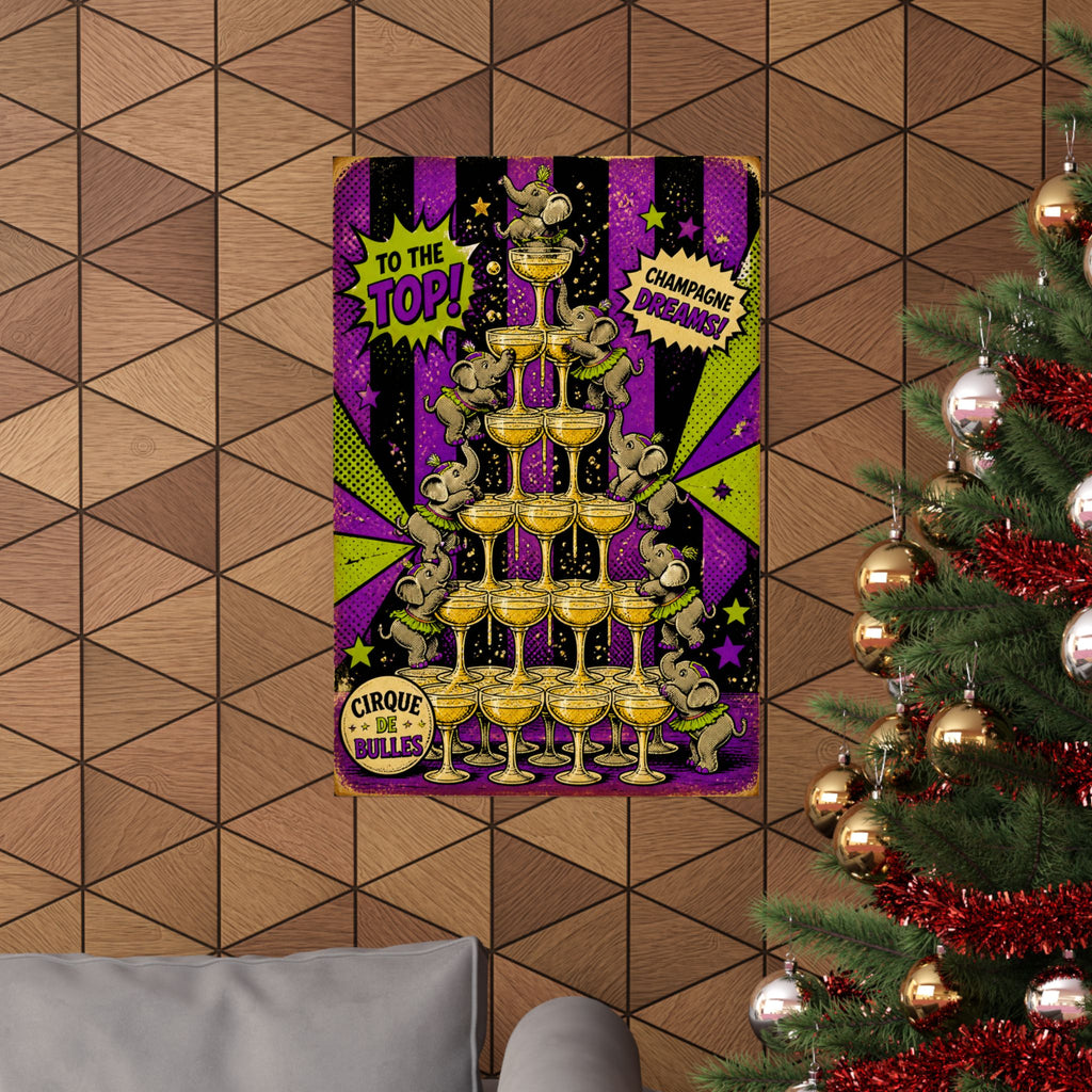 Champagne Tower Elephants Wall Art Poster 18×24 Pop Art Living Room Decor Maximalist Print