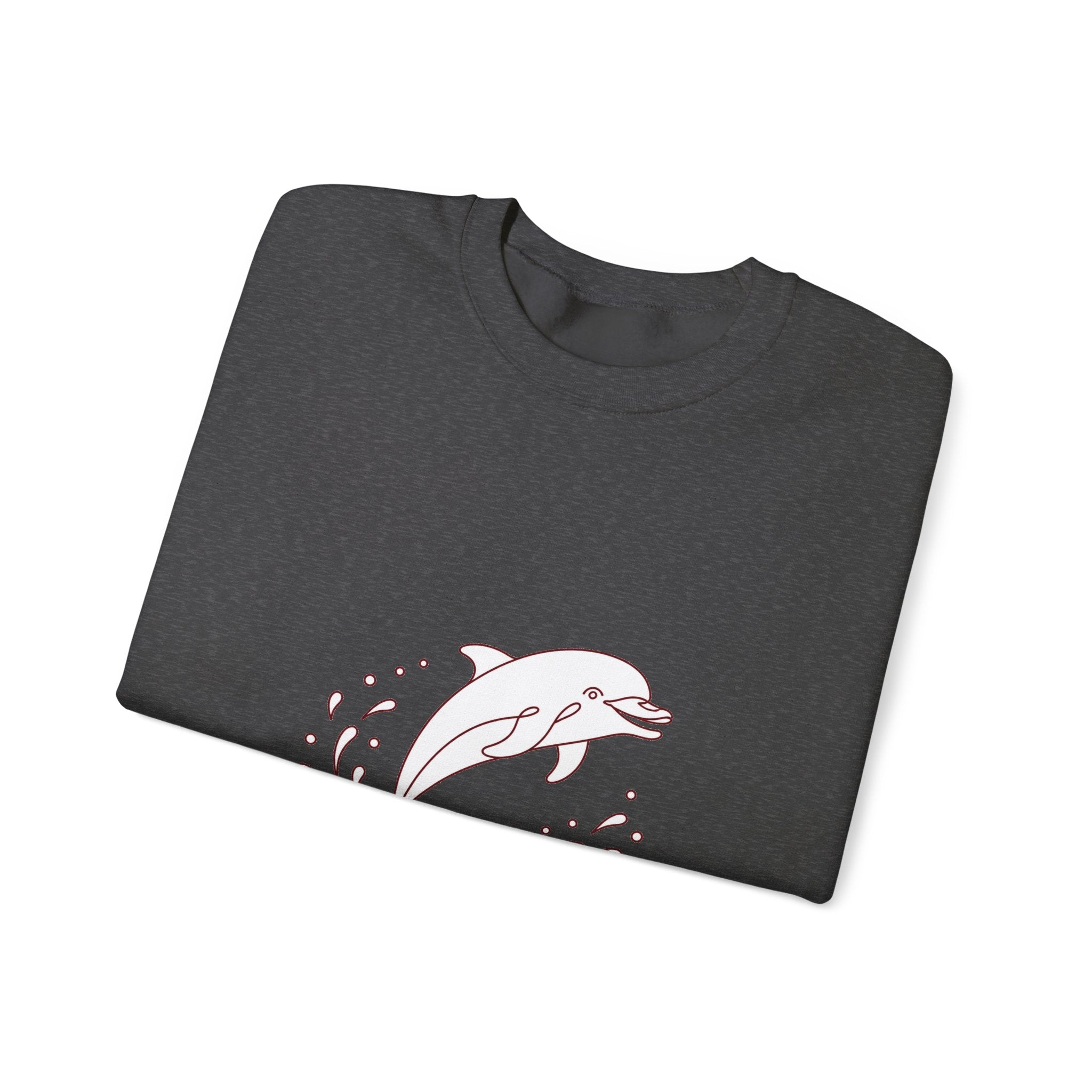 Matching Couple Sweatshirt - Shark & Dolphin Matching Couple Comfort Colors Crew Minimalist Art His Hers Christmas Gift - Design B
