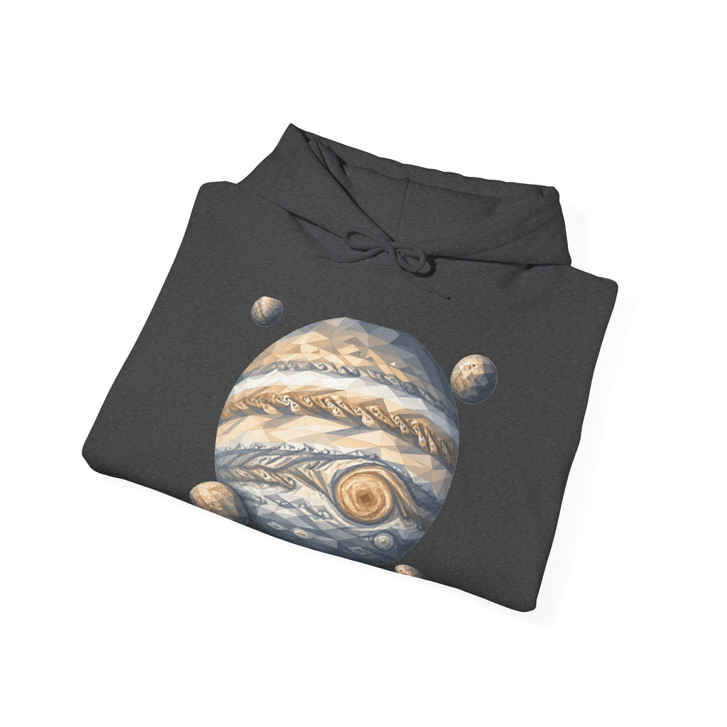 Matching Couple Sweatshirt - Saturn & Jupiter Matching Couple Hooded Sweatshirt Geometric Art His Hers Couple Gift - Design B