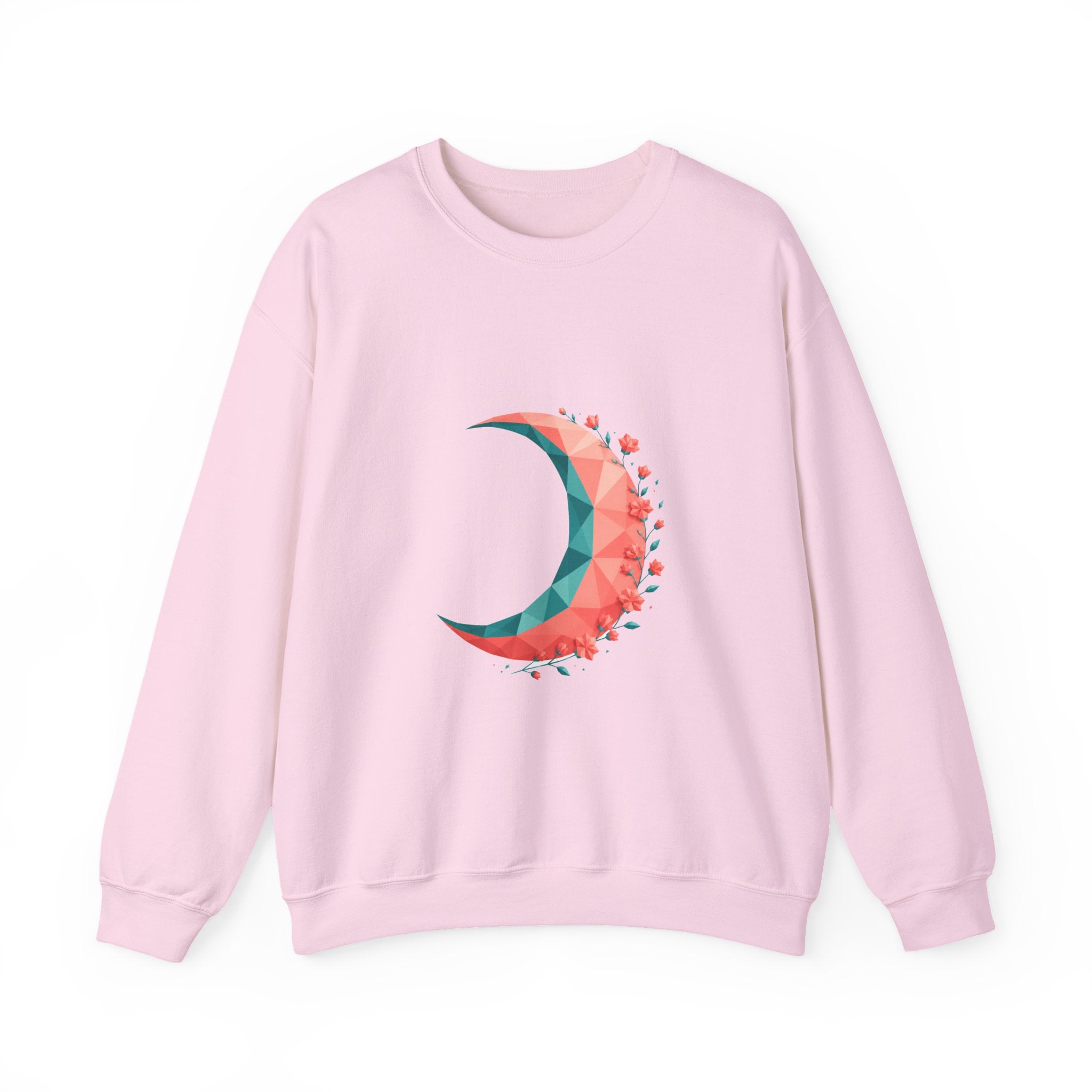 Matching Couple Sweatshirt - Waxing & Waning Moon Matching Couple Crewneck Sweatshirt Geometric Art His Hers Couple Gift - Design A