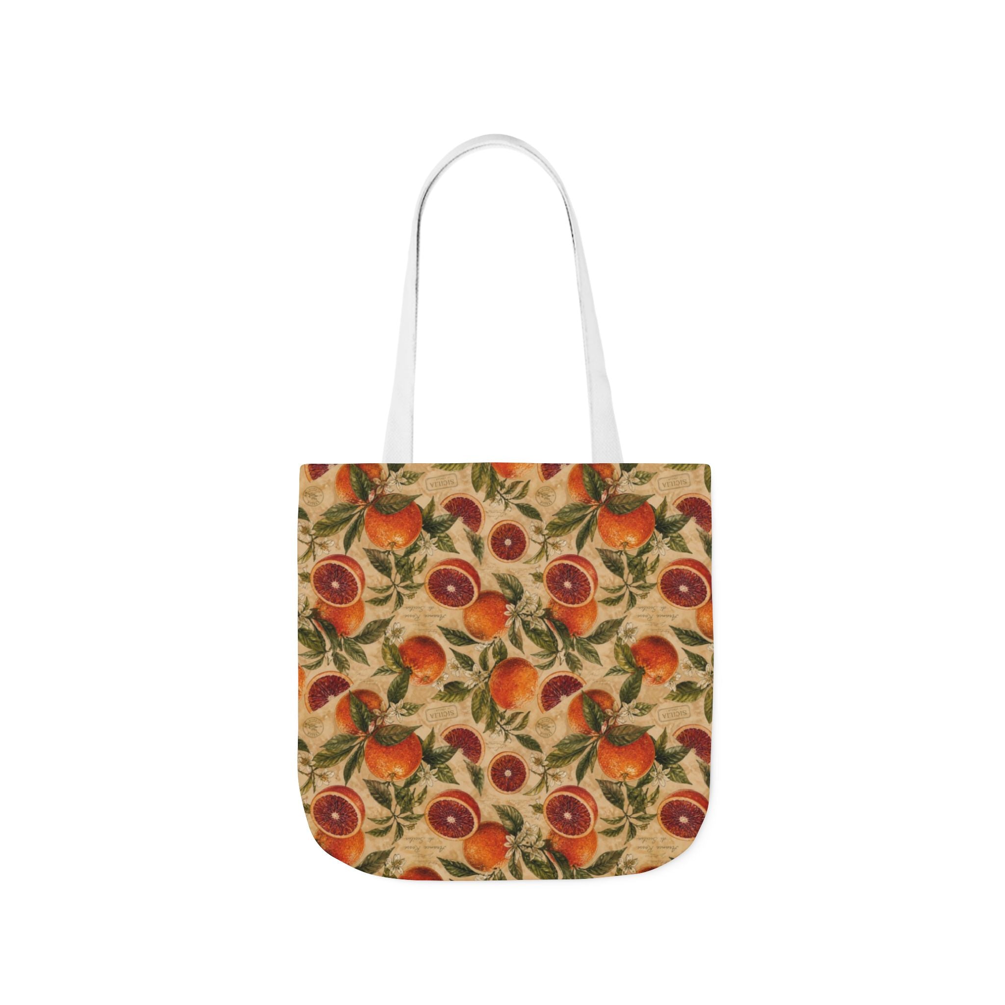 Blood Oranges Canvas Tote Bag Mediterranean Kitchen Watercolor Design Italian Cottagecore Gift