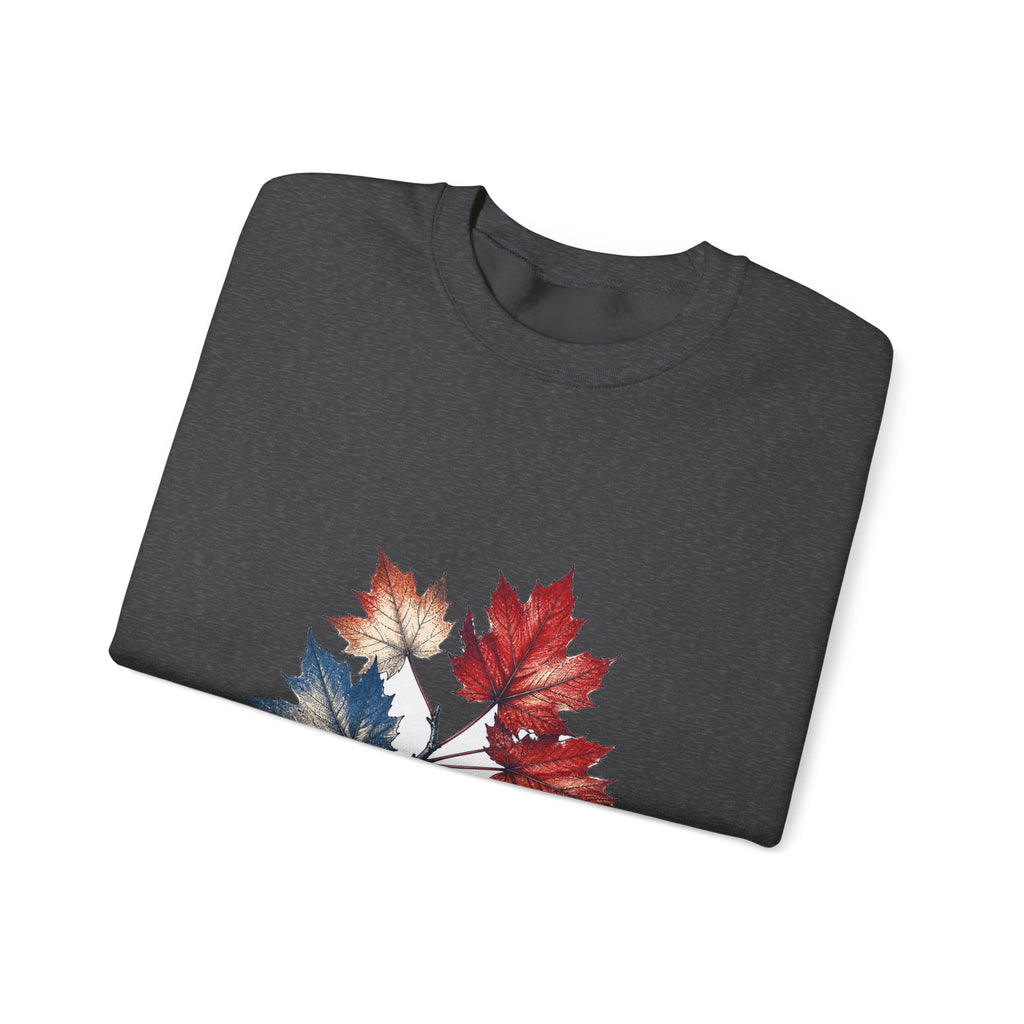 Matching Couple Sweatshirt - Cherry Blossom & Maple Leaf Matching Couple Crewneck Sweatshirt Hand-Drawn Art His Hers Best Friend Gift - Design B