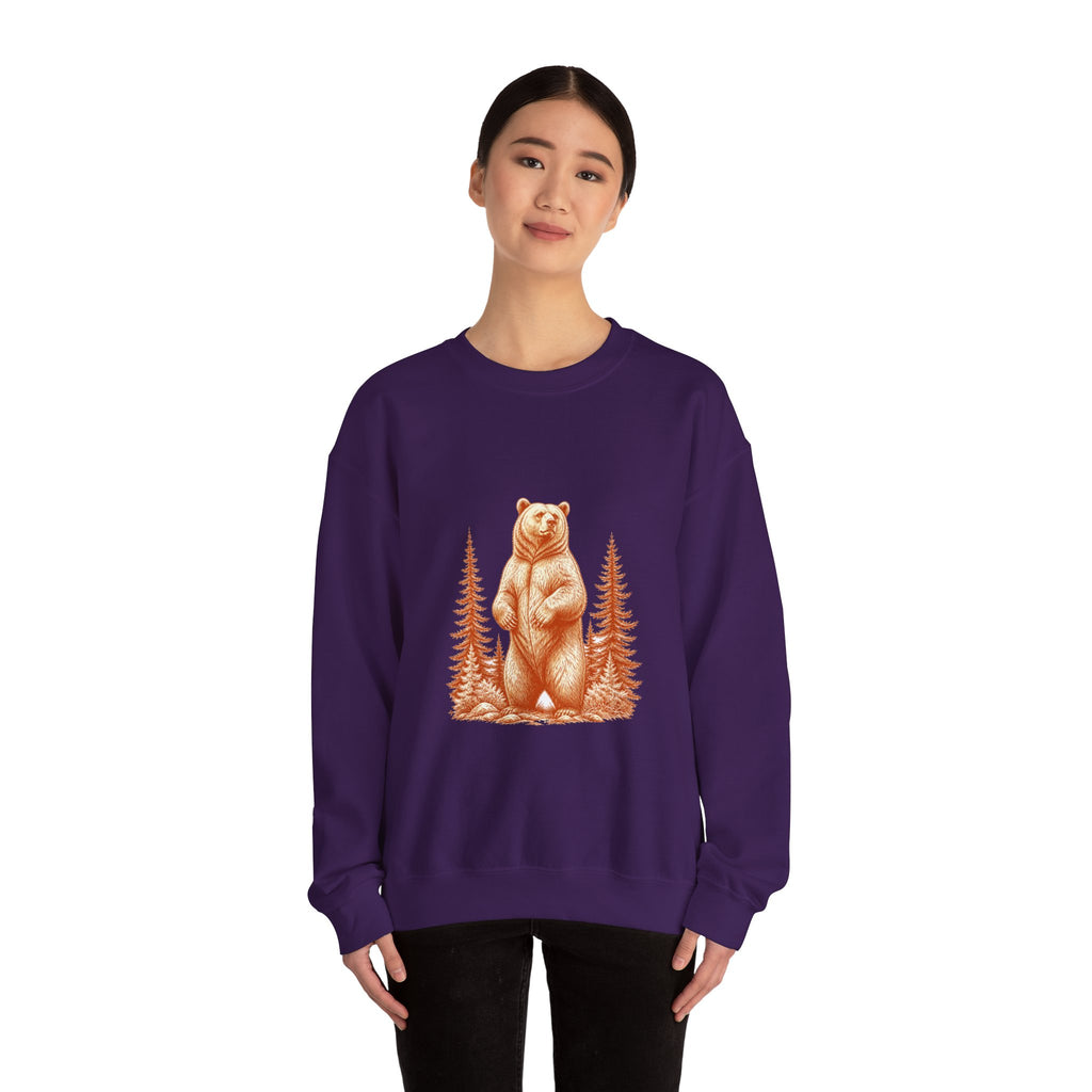 Matching Couple Sweatshirt - Bear & Deer Matching Couple Crewneck Sweatshirt Hand-Drawn Art His Hers Best Friend Gift - Design A