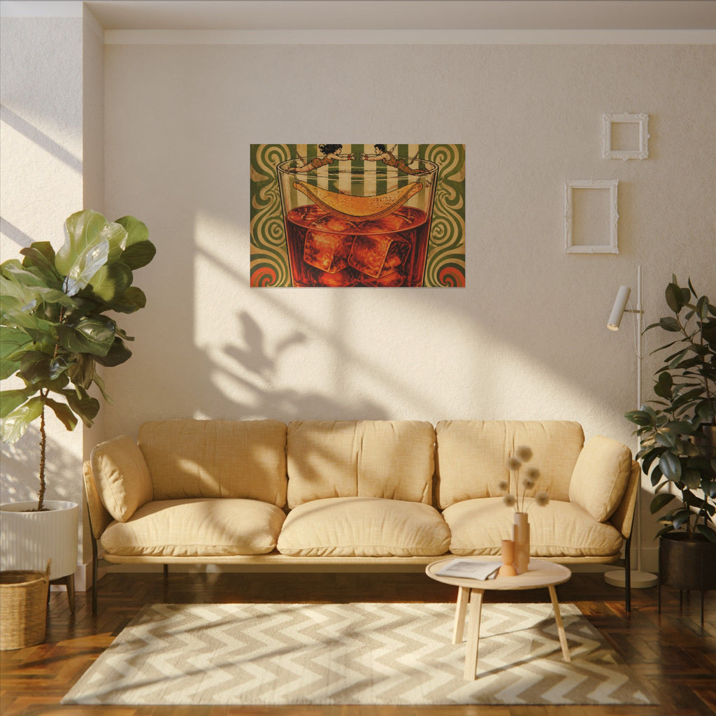 Negroni Trapeze Act Wall Art Canvas 24×36 Psychedelic Dining Room Decor Maximalist Print