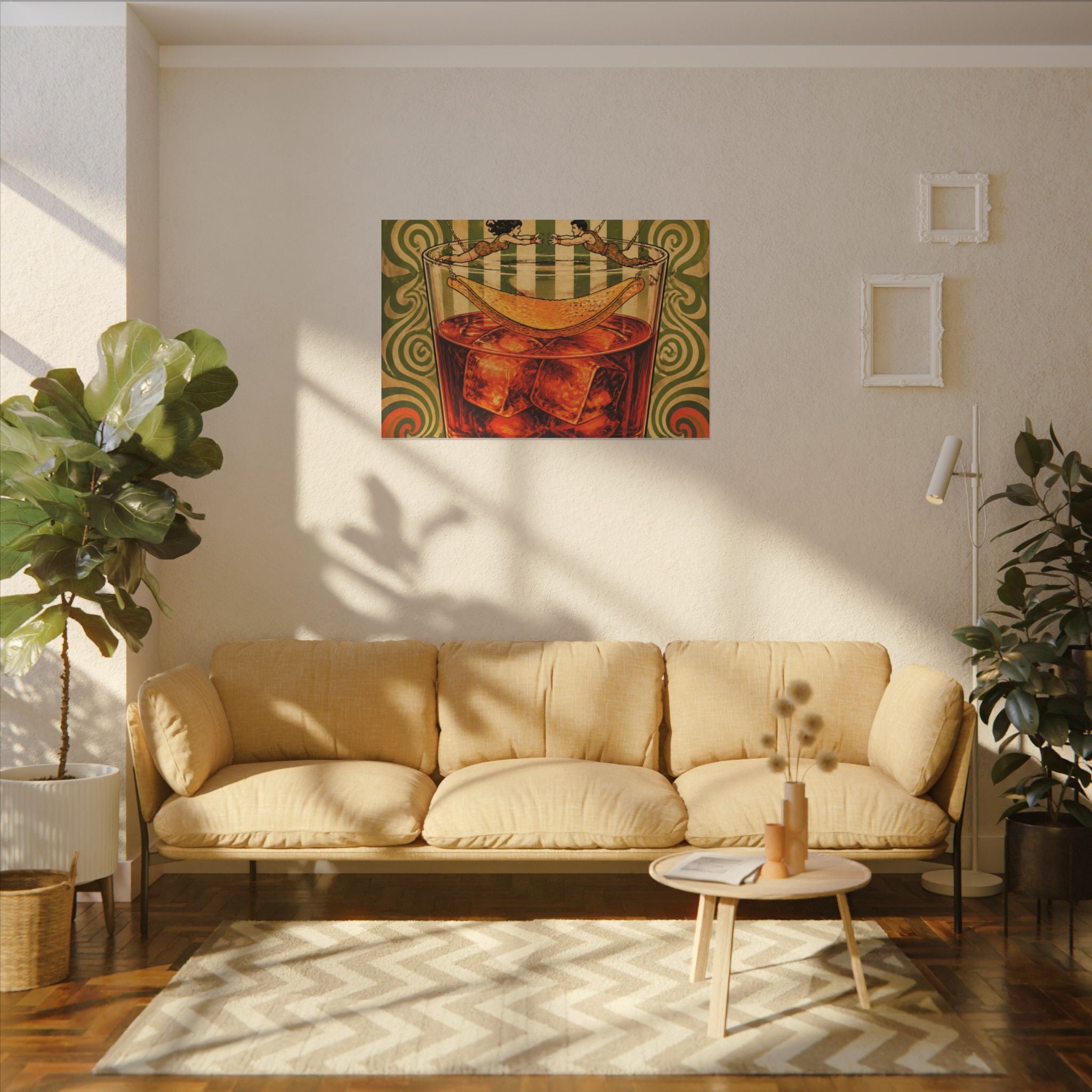 Negroni Trapeze Act Wall Art Canvas 24×36 Psychedelic Dining Room Decor Maximalist Print