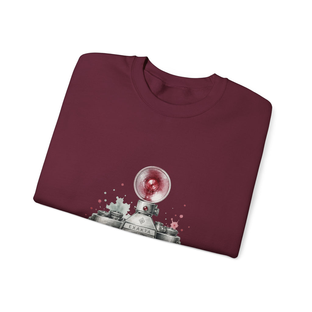 Matching Couple Sweatshirt - Camera & Film Matching Couple Comfort Colors Crew Watercolor Art His Hers Birthday Gift - Design A