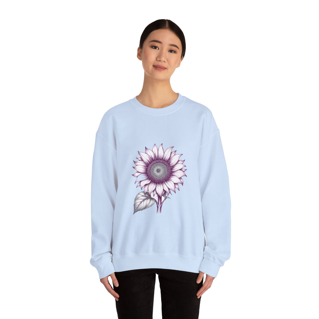Matching Couple Sweatshirt - Sunflower & Moonflower Matching Couple Premium Fleece Sweatshirt Hand-Drawn Art His Hers Anniversary Gift - Design A