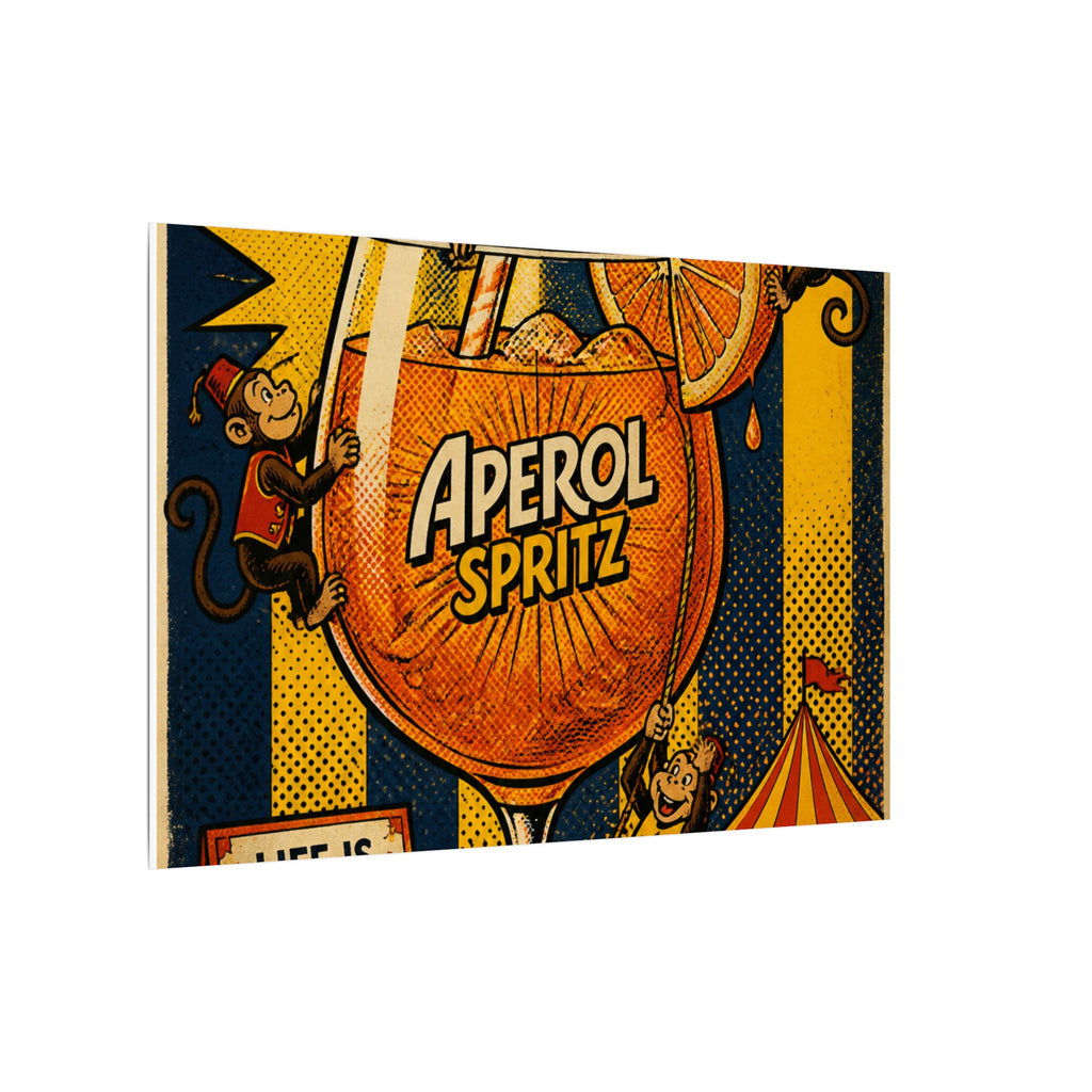 Aperol Spritz Monkeys Wall Art Canvas 24×36 Pop Art Restaurant Decor Maximalist Print